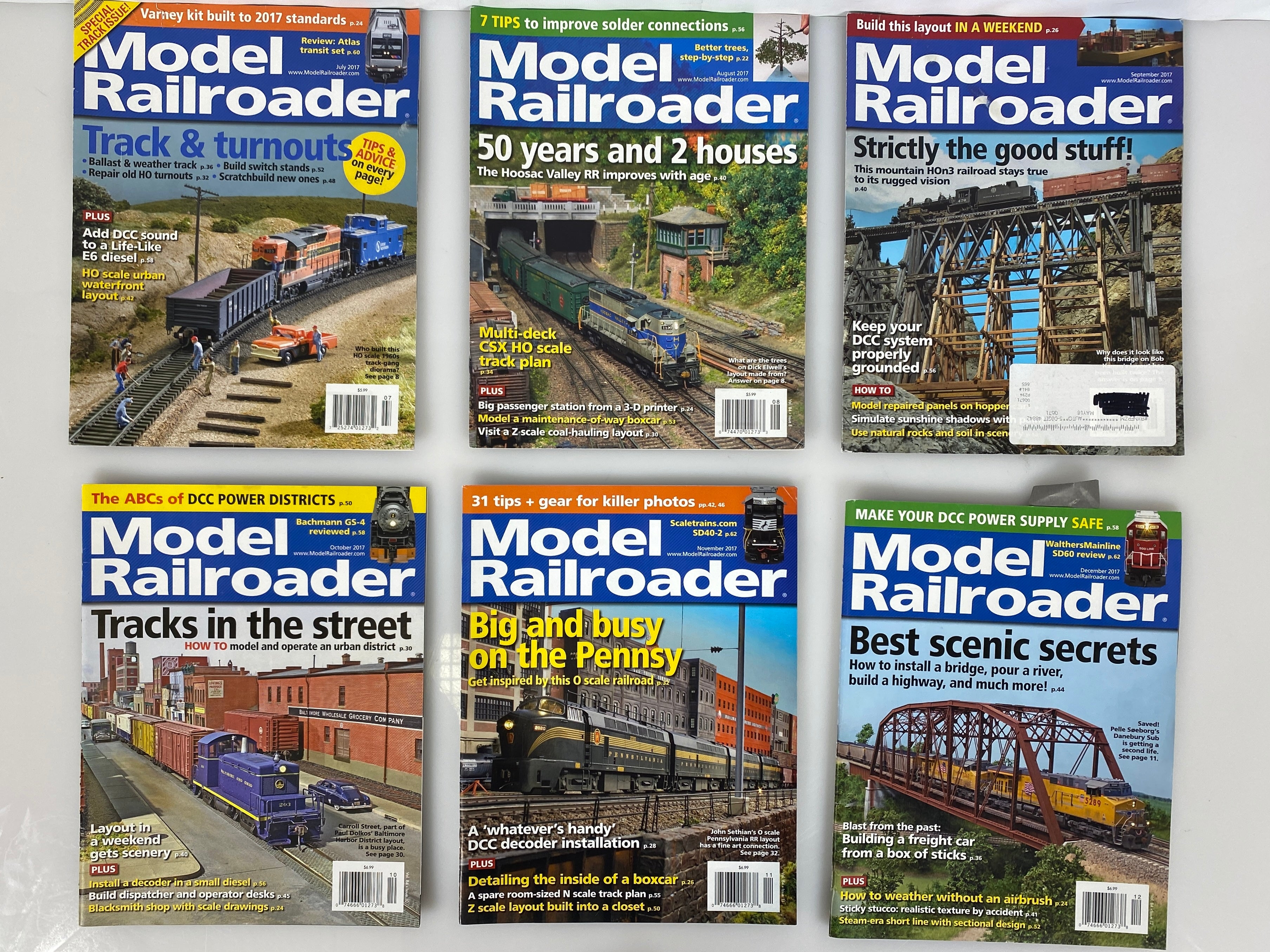 Lot of 12 Model Railroader Magazine (2017 Complete Year)