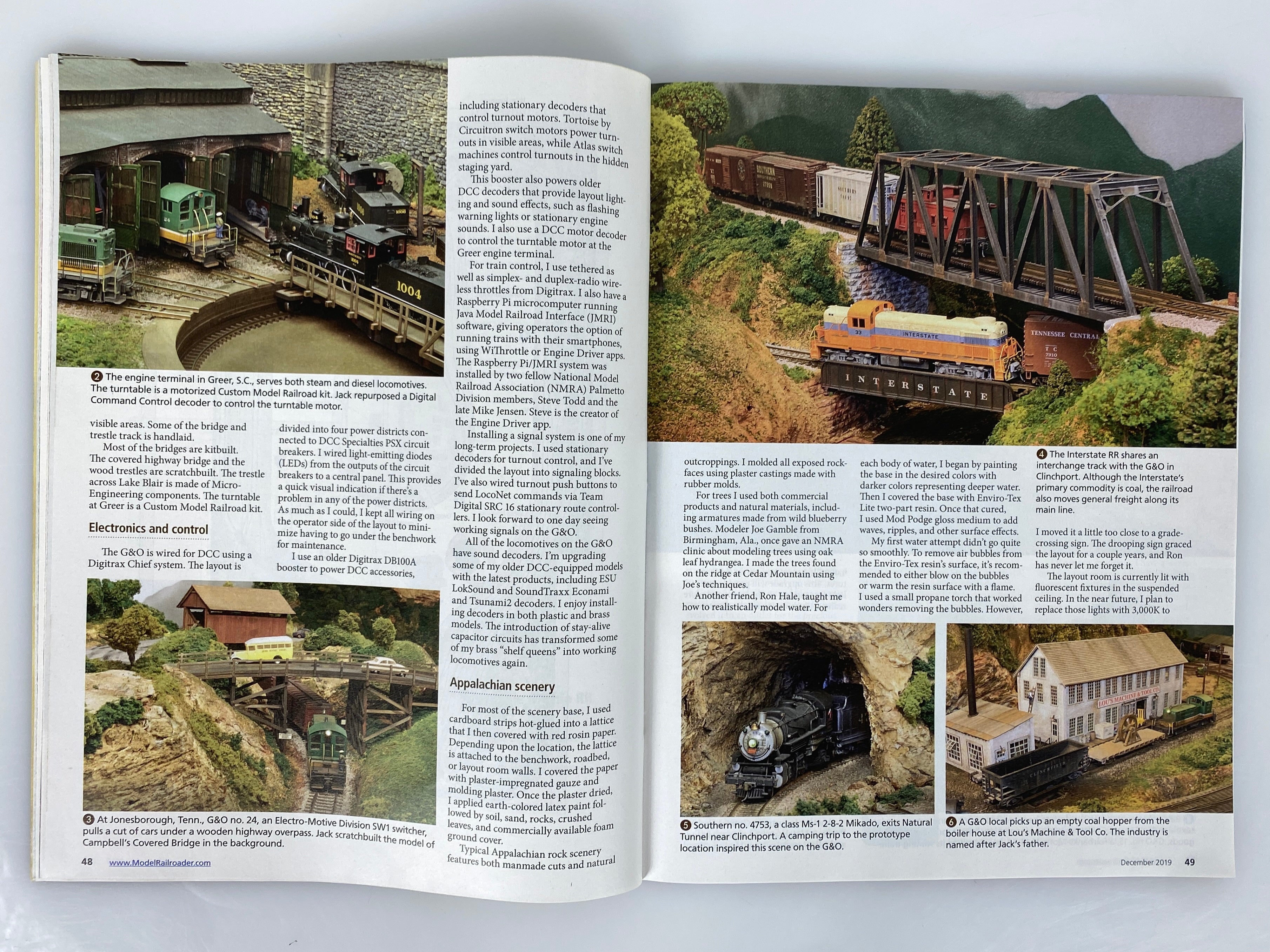 Lot of 12 Model Railroader Magazine (2019 Complete Year)