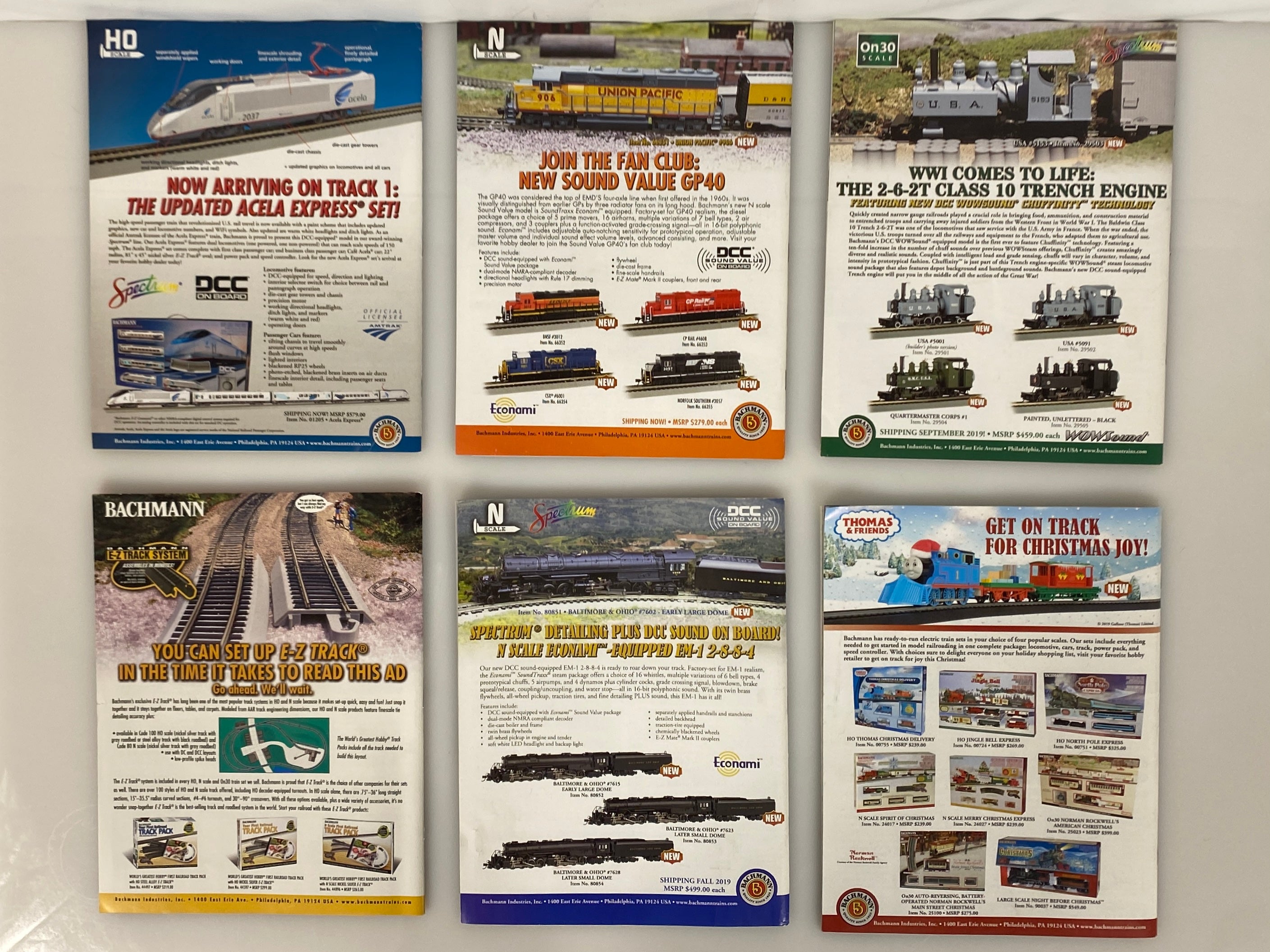 Lot of 12 Model Railroader Magazine (2019 Complete Year)