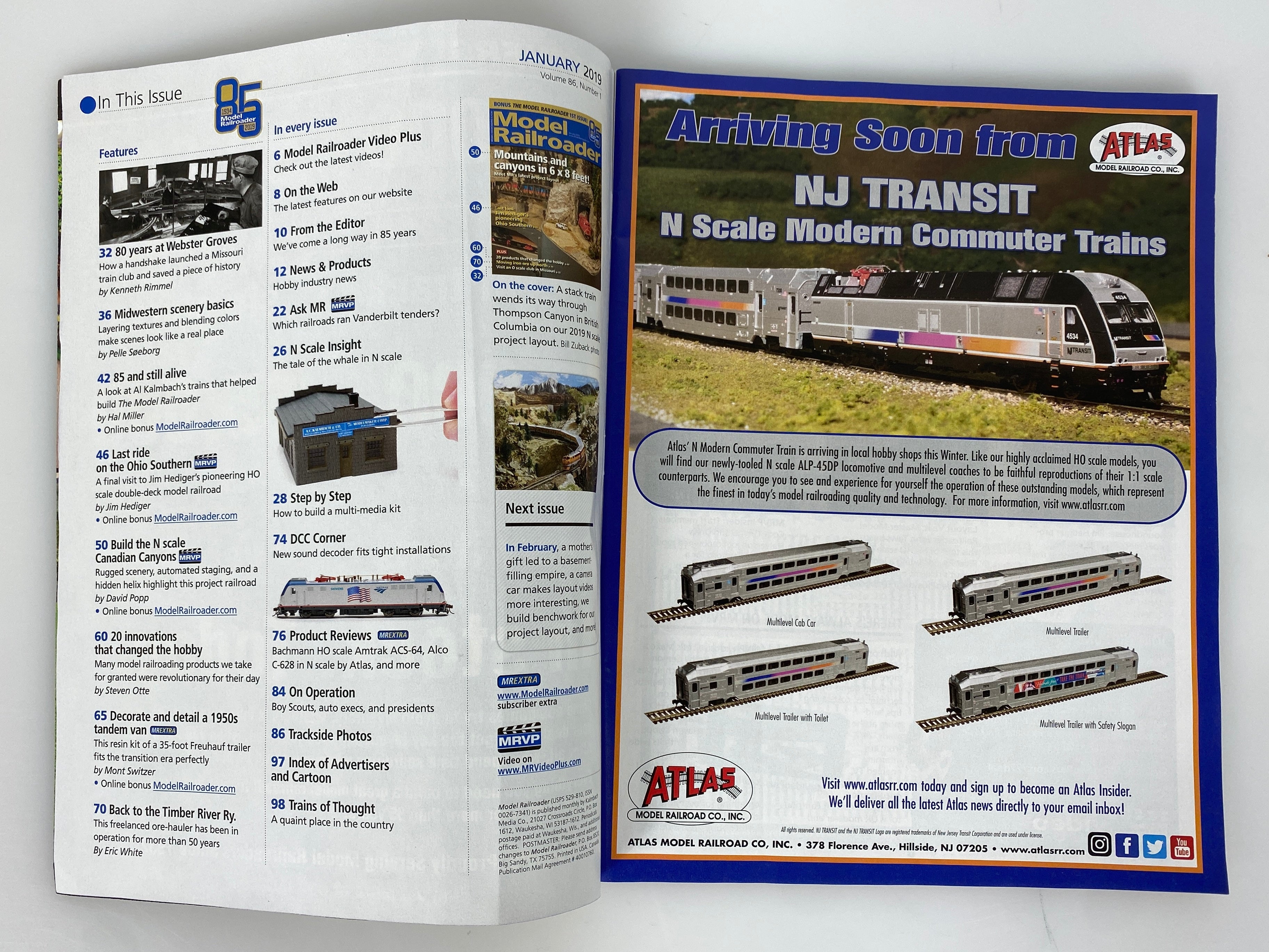 Lot of 12 Model Railroader Magazine (2019 Complete Year)