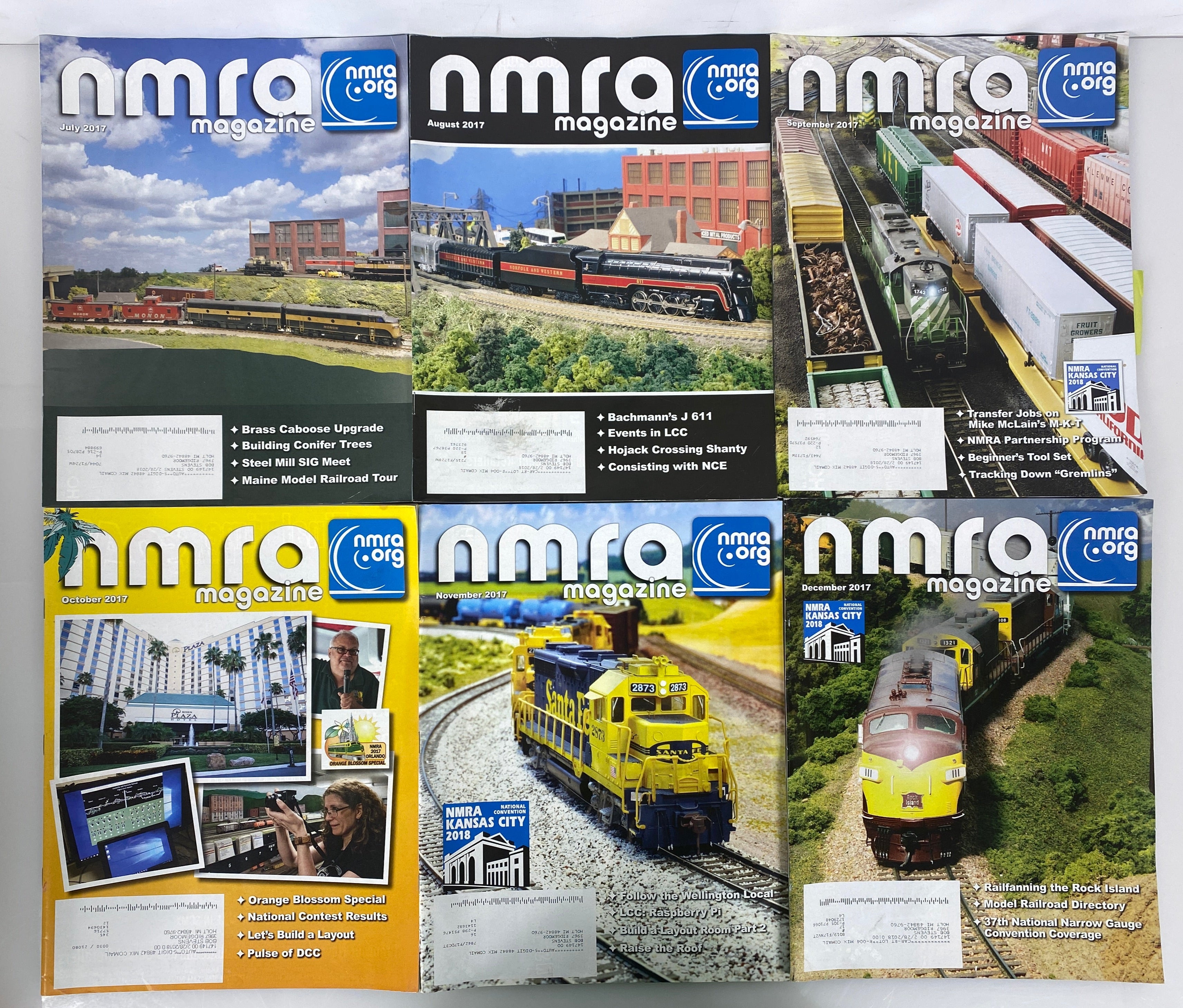 Lot of 12 NMRA (Model Railroad Association) Magazines 2017 Complete Year
