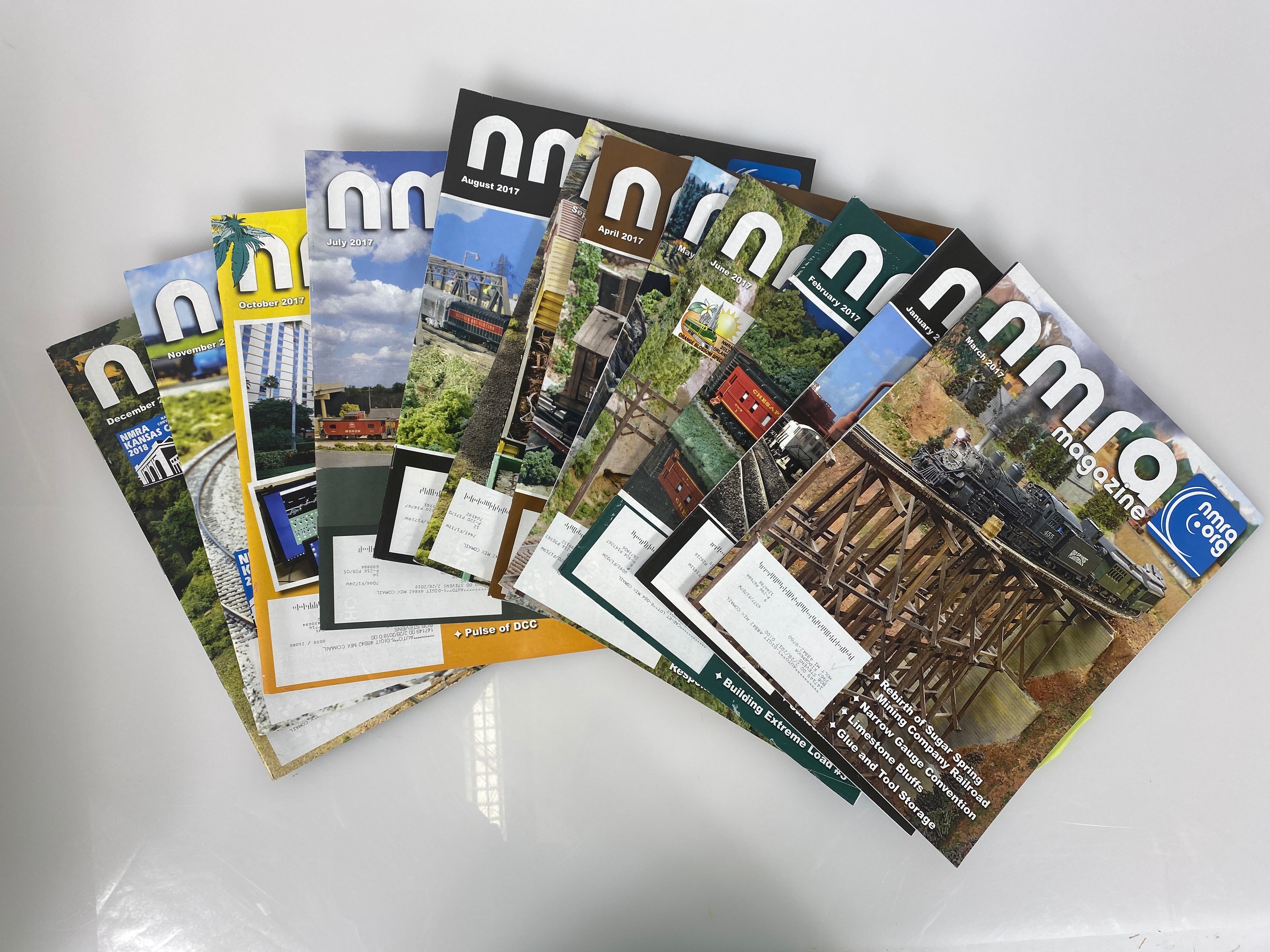 Lot of 12 NMRA (Model Railroad Association) Magazines 2017 Complete Year