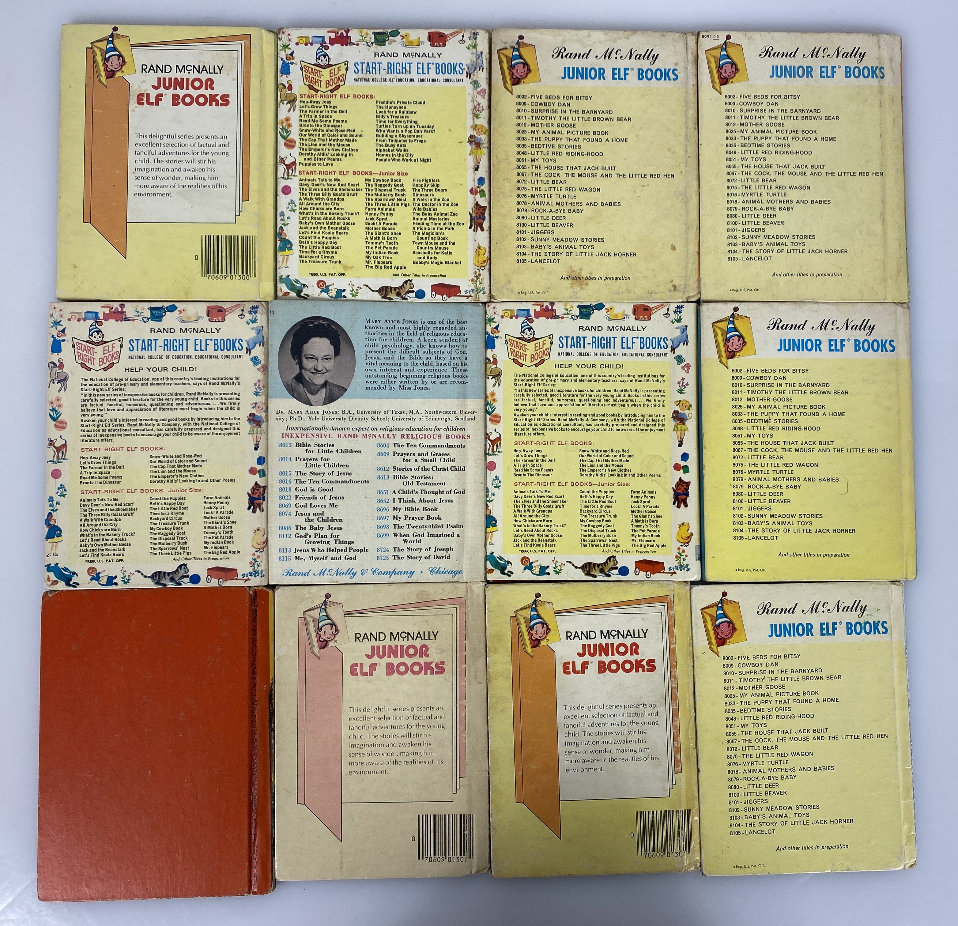 Lot of 12 Rand McNally Elf Small Children's Books 1942-1967