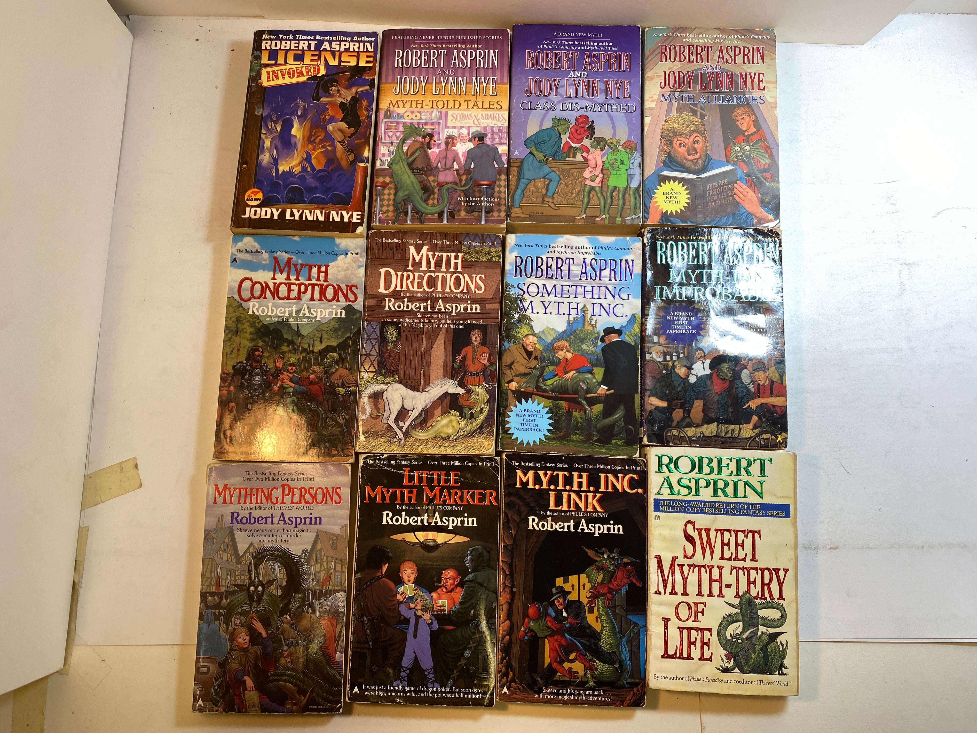 Lot of 12 Robert Aspirin Jody Nye Myth Book Series paperbacks 1985-2007