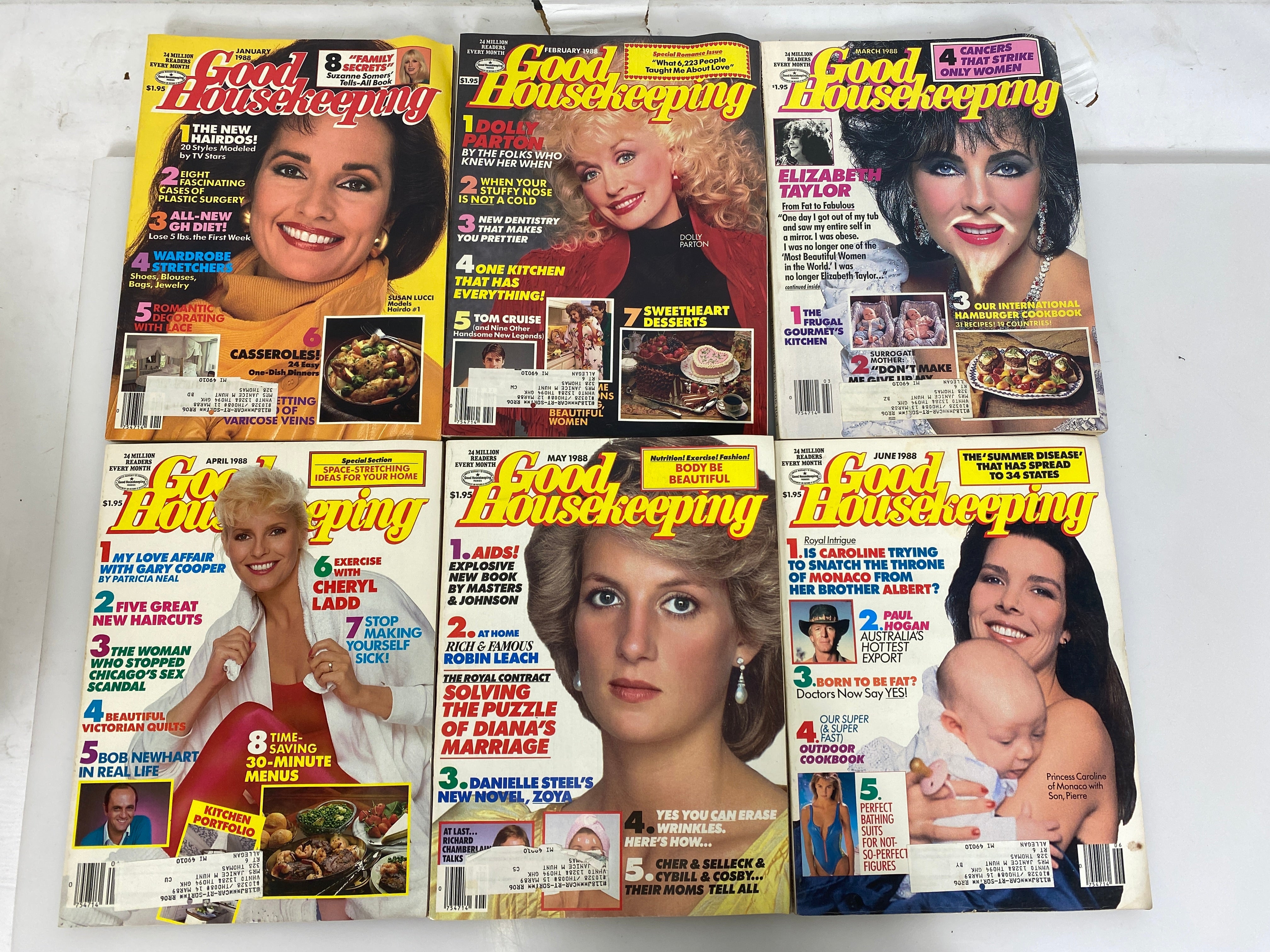 Lot of 12 Vintage Good Housekeeping Magazines 1988