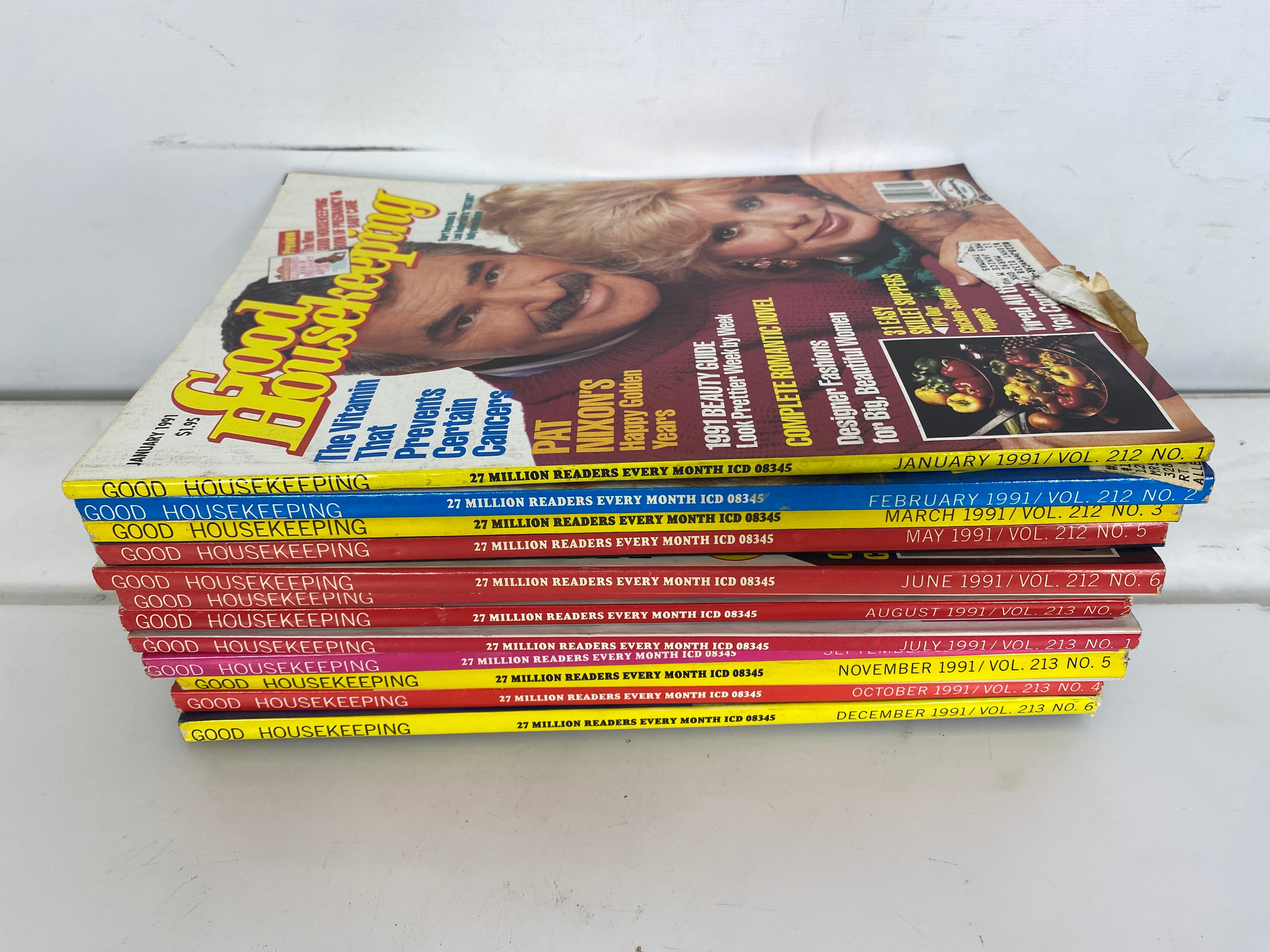 Lot of 12 Vintage Good Housekeeping Magazines 1991