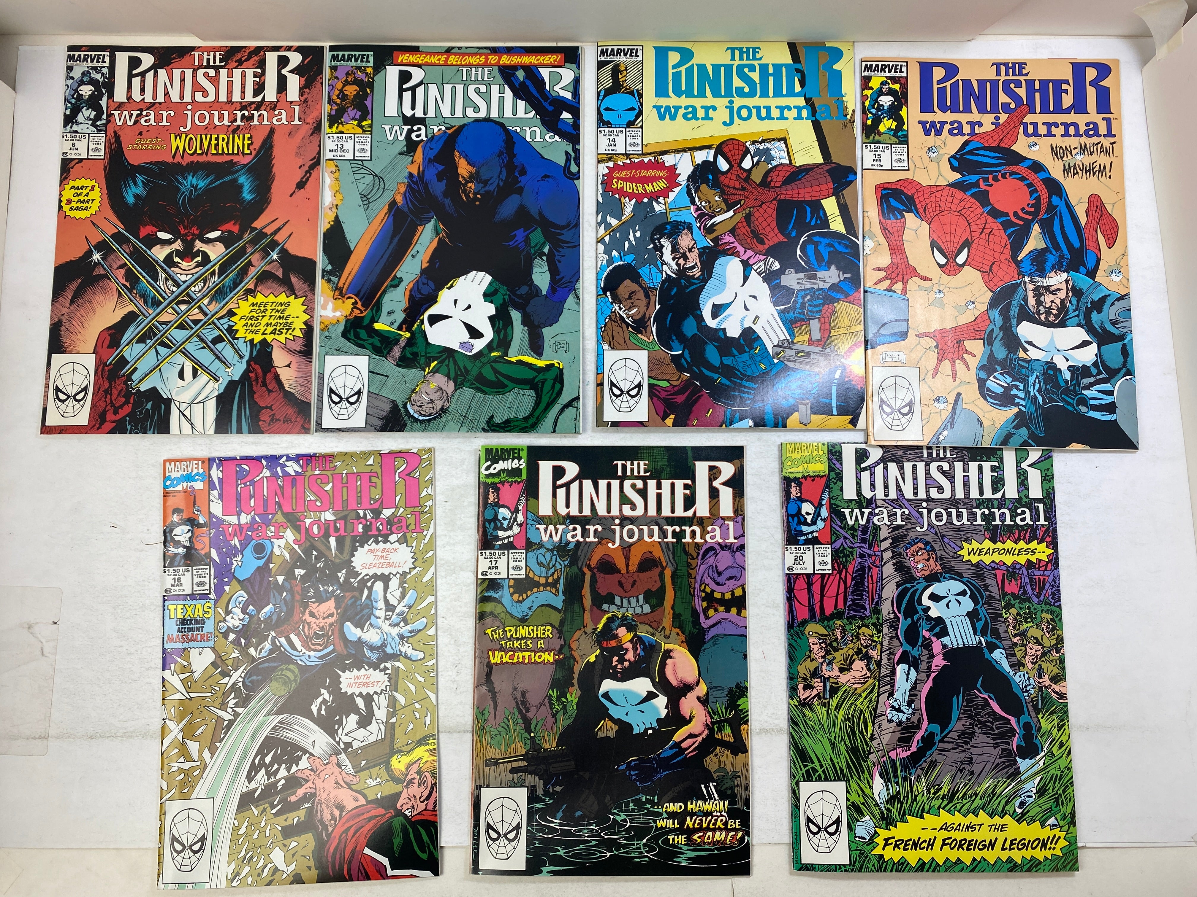Lot of 13 Punisher War Journal Marvel Comics 1989-1994