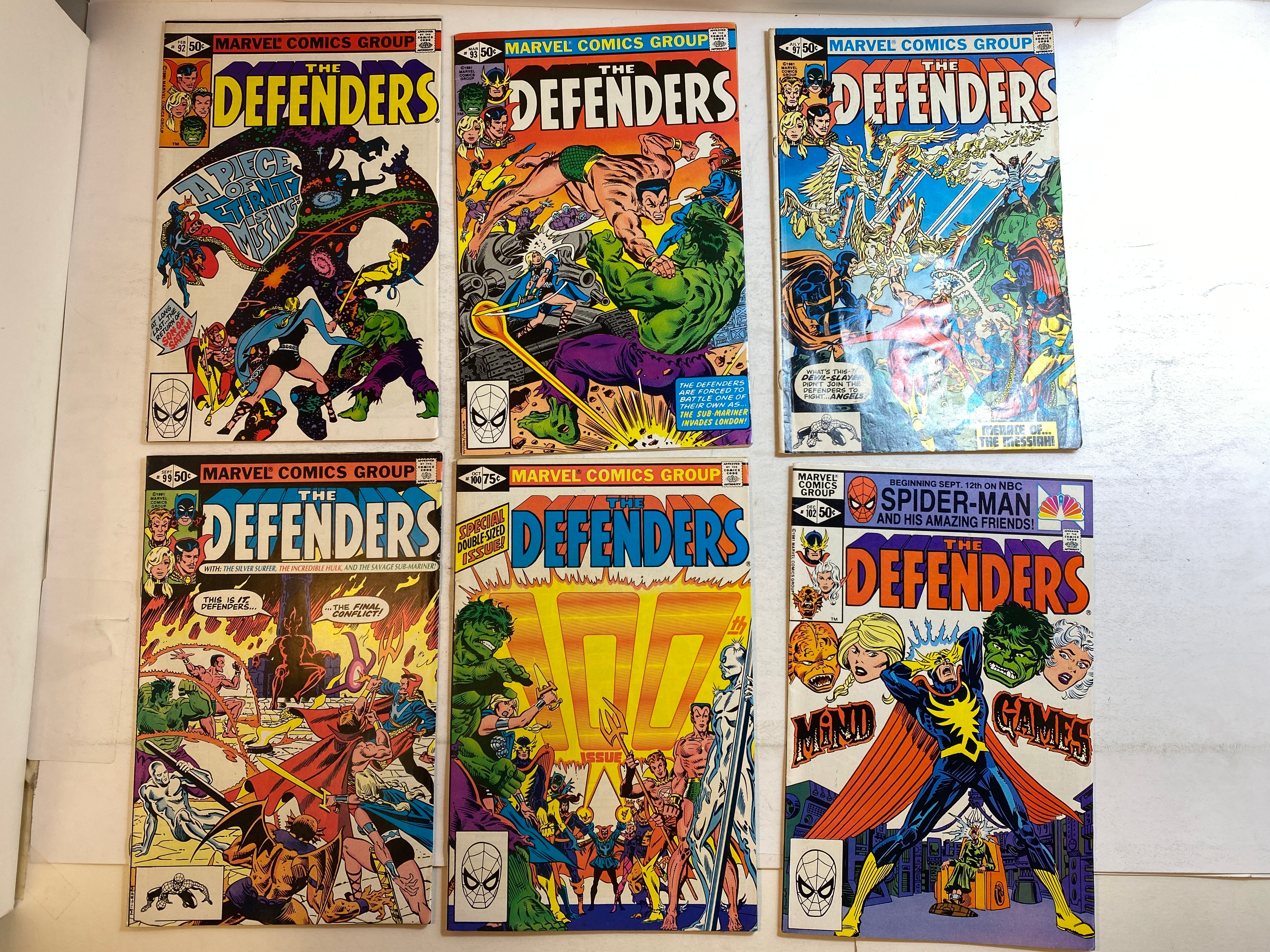 Lot of 13 The Defenders Marvel Comics 1975-1981