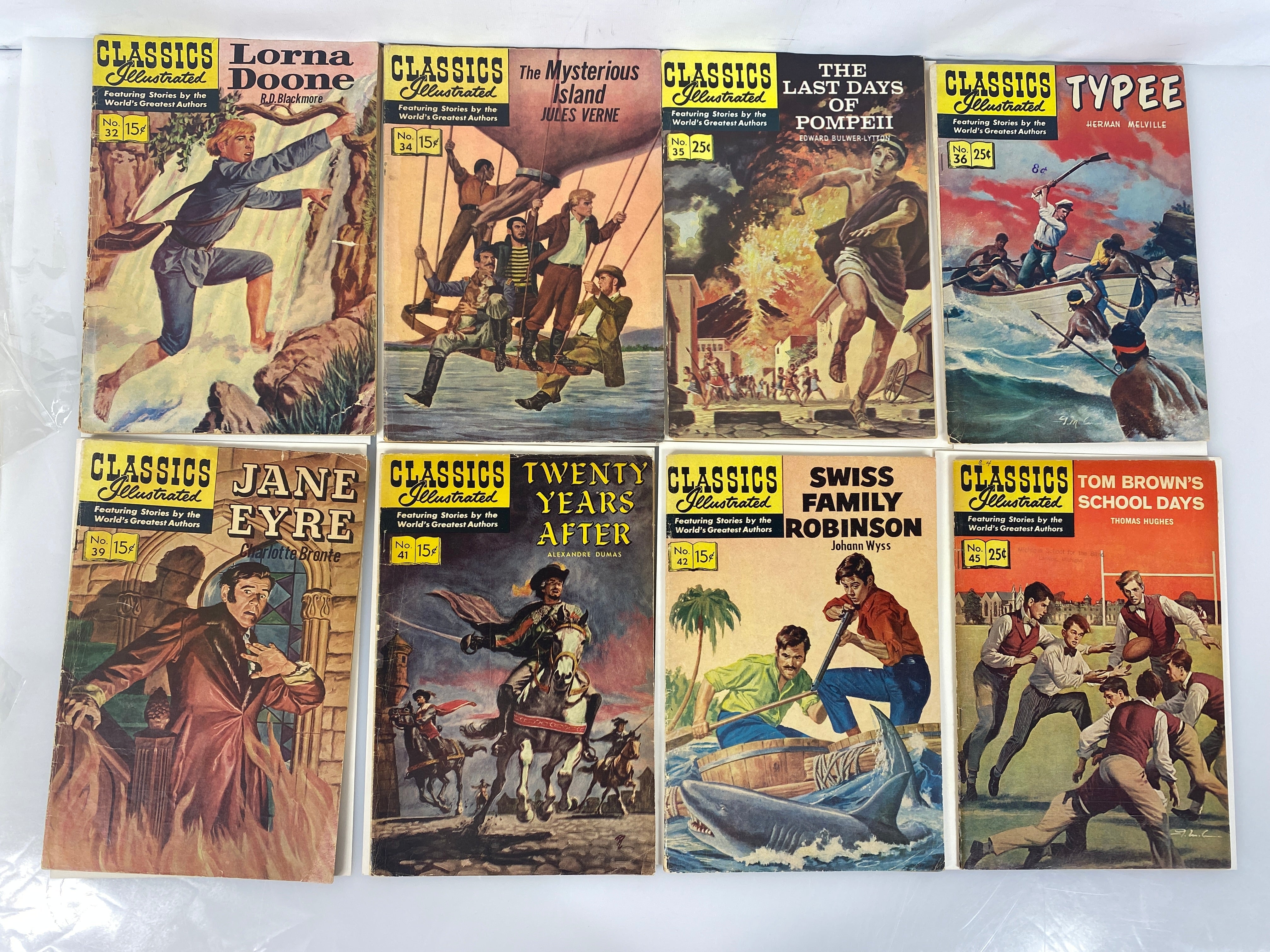 Lot of 14 Classics Illustrated Comics 31-49 Line Drawn Covers 1940s-1950s hrn41-118