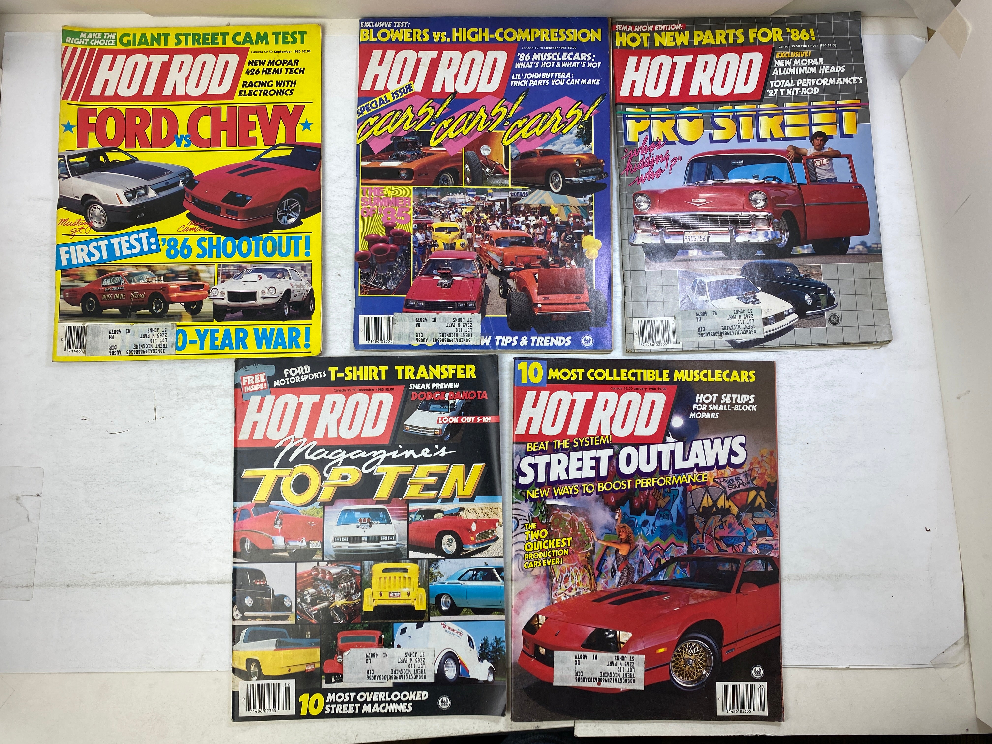 Lot of 14 Hot Rod Magazines 1985-1986