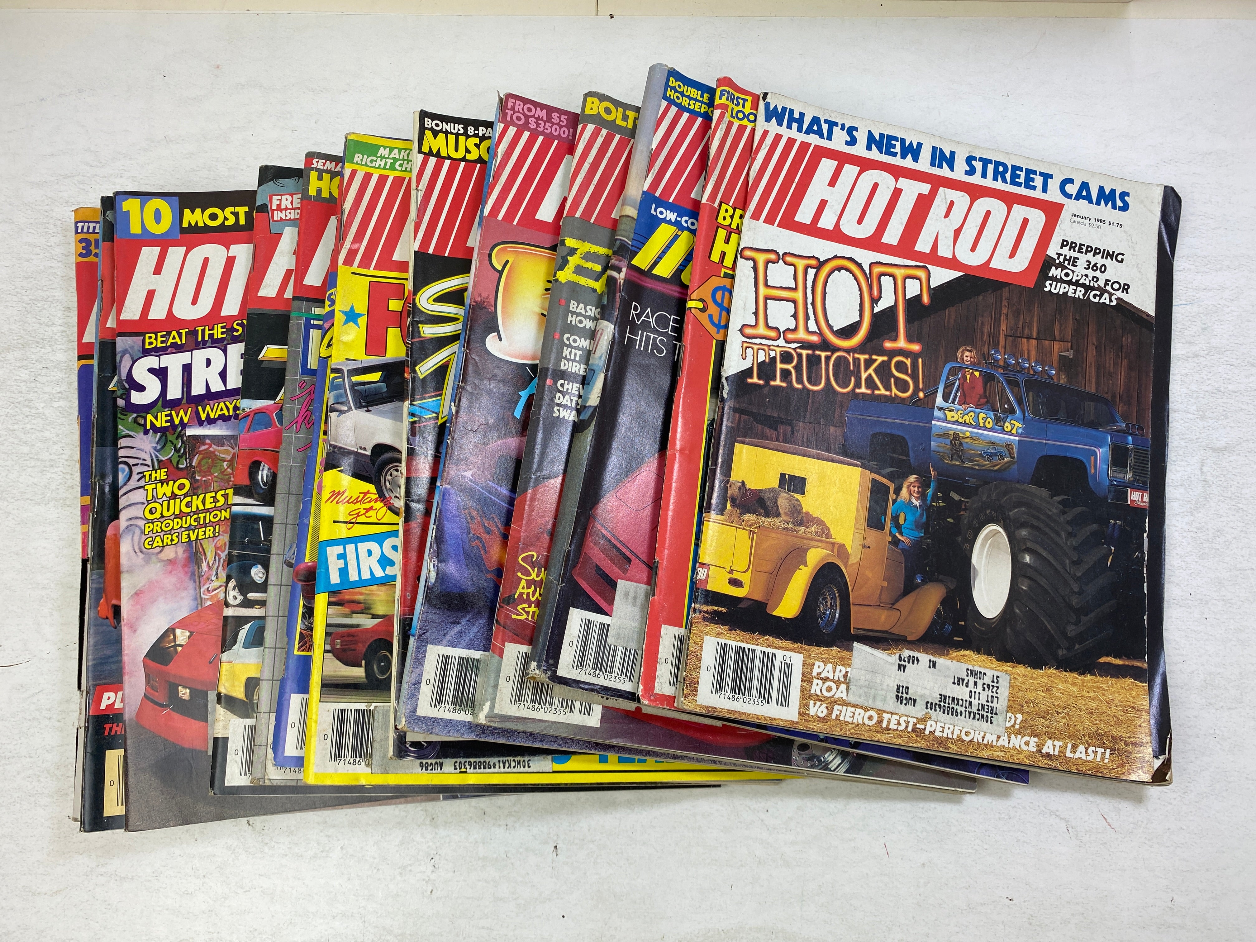 Lot of 14 Hot Rod Magazines 1985-1986