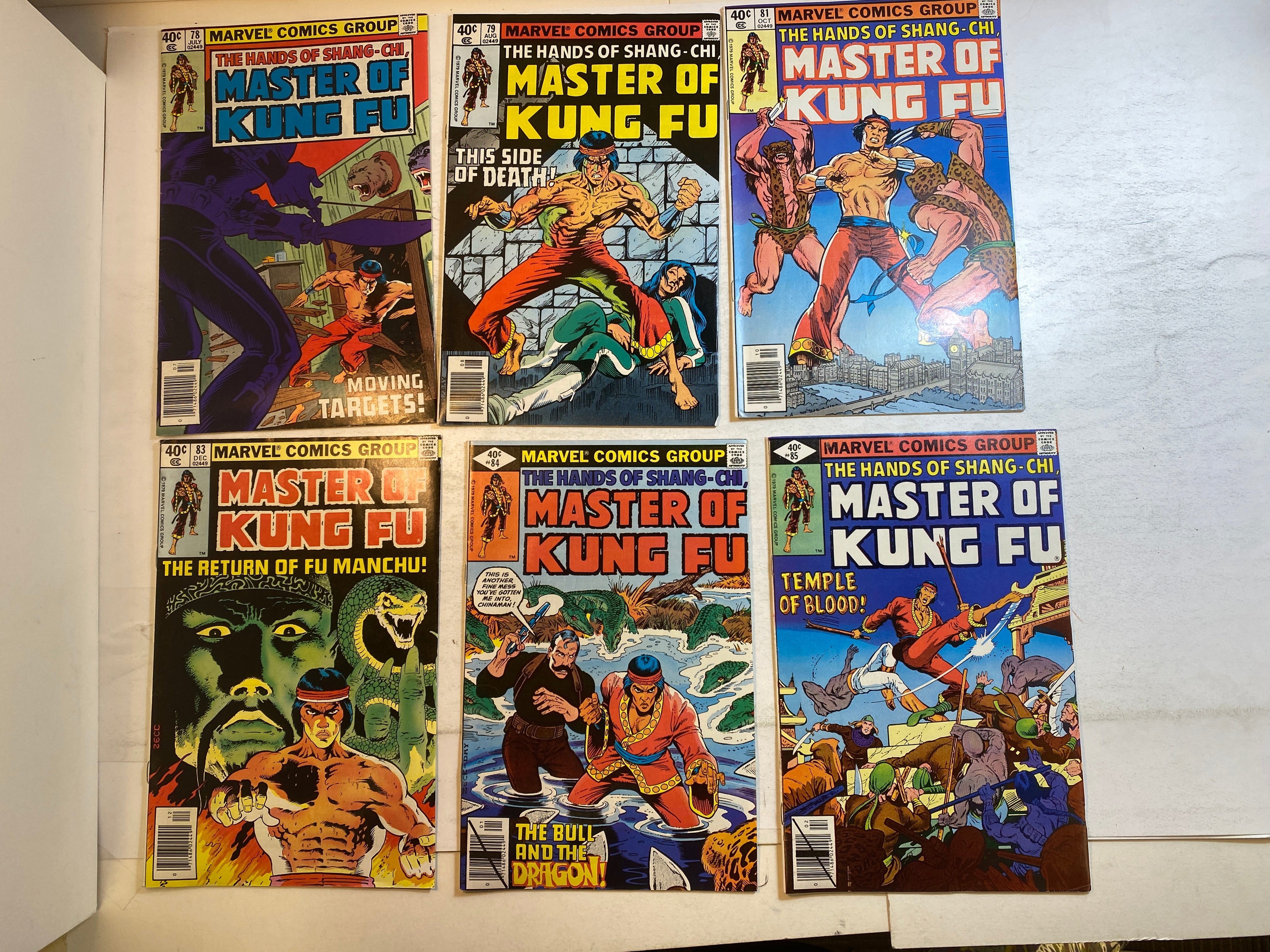 Lot of 14 Master of Kung Fu Marvel Comics 1978-1990