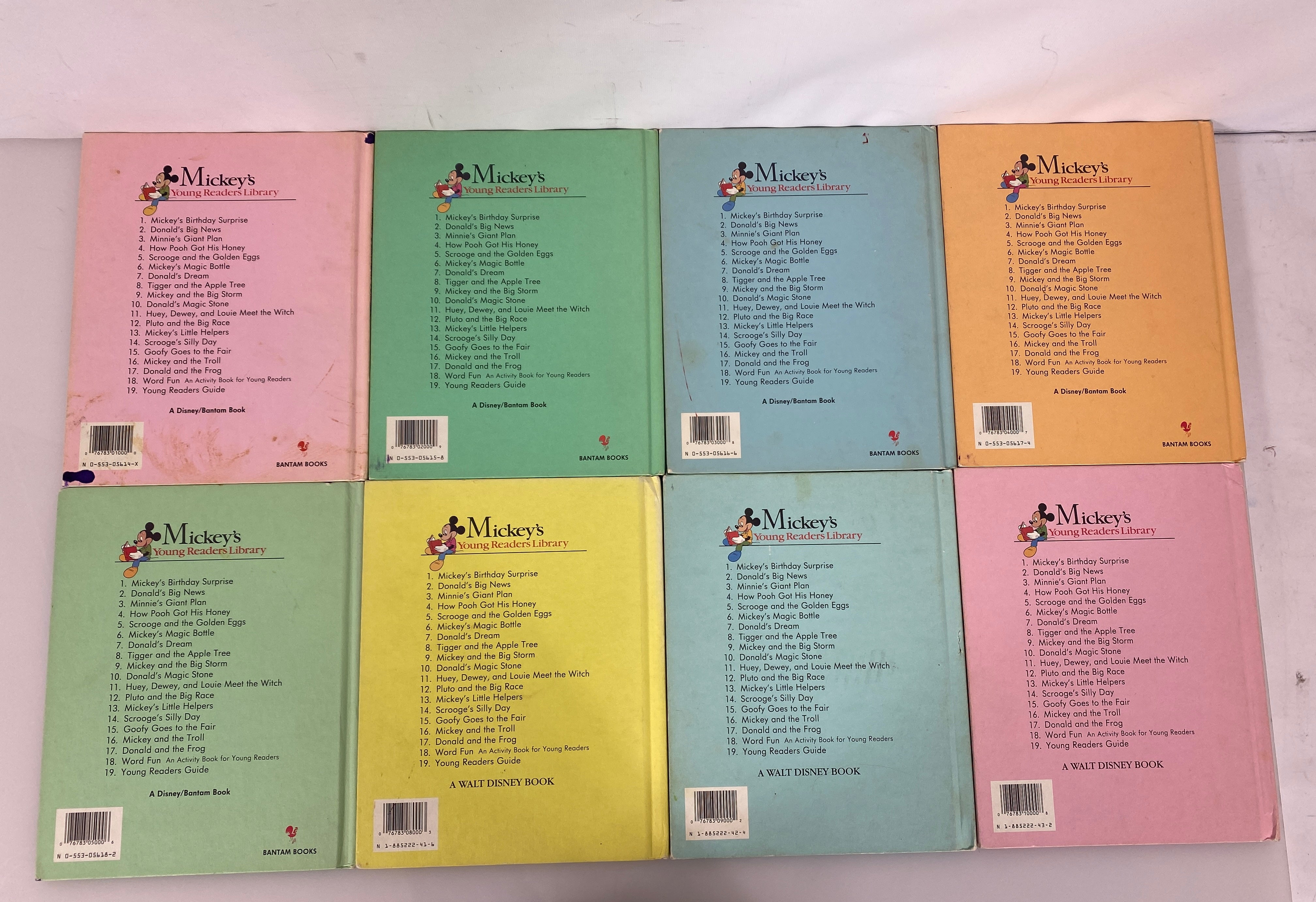 Lot of 14 Mickey's Young Readers Library (1-5, 8-11, 14-17, 19) 1990 HC