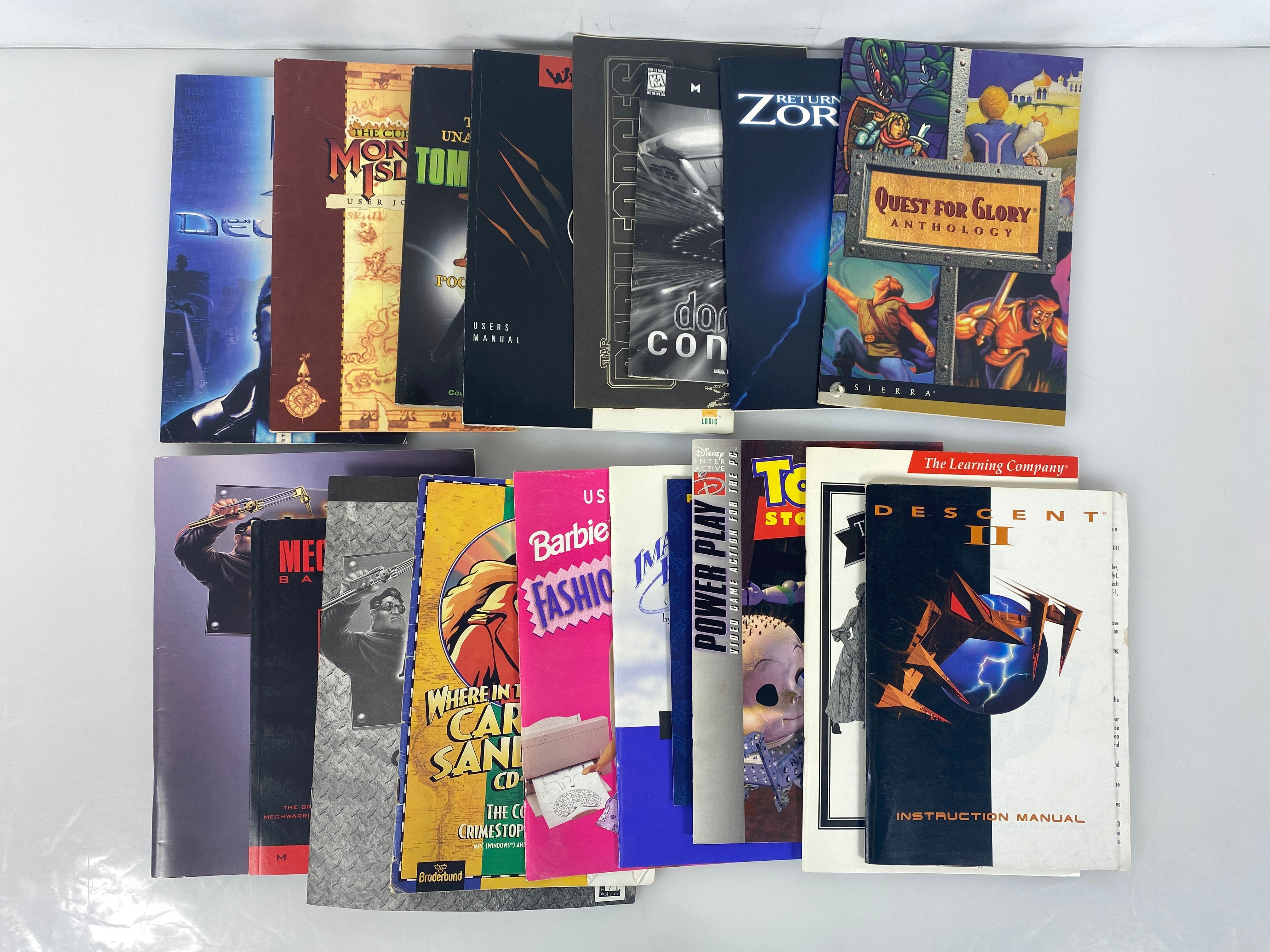 Lot of 15 Computer Game Manuals Sierra Mechwarrior 2 Descent 2 1996