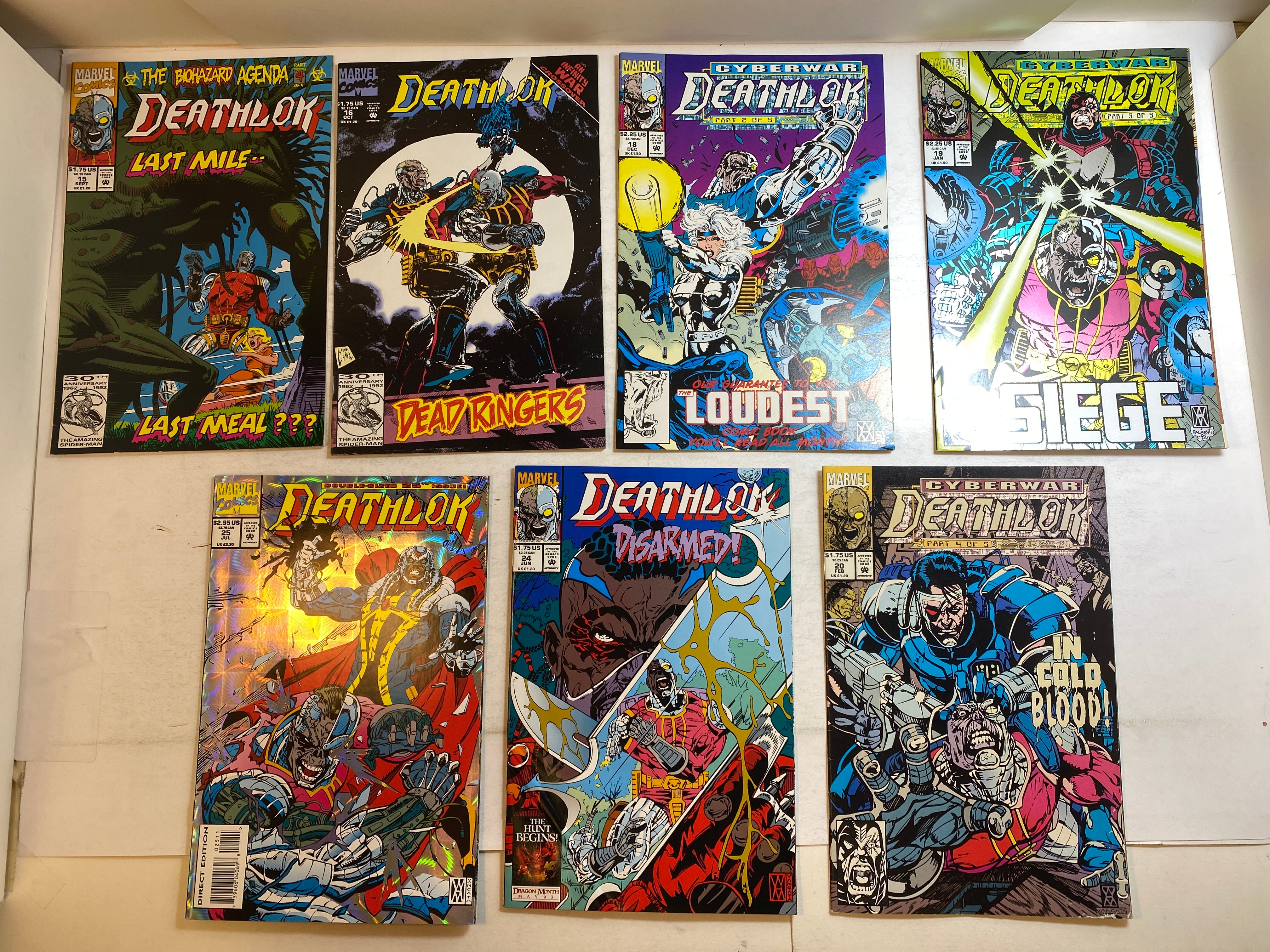 Lot of 15 Deathlok Marvel Comics 1991-1993