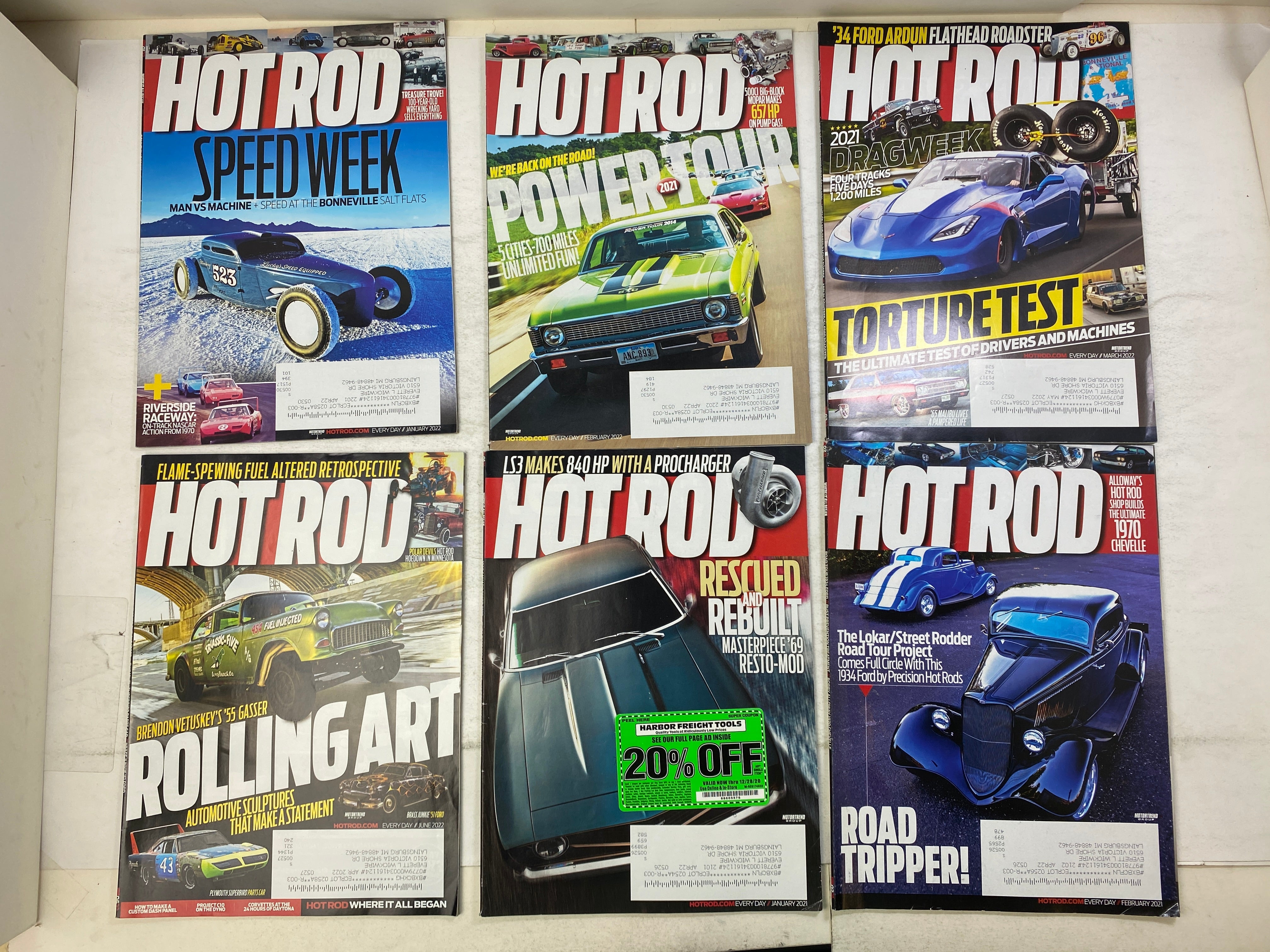 Lot of 15 Hot Rod Magazines 2021-2022