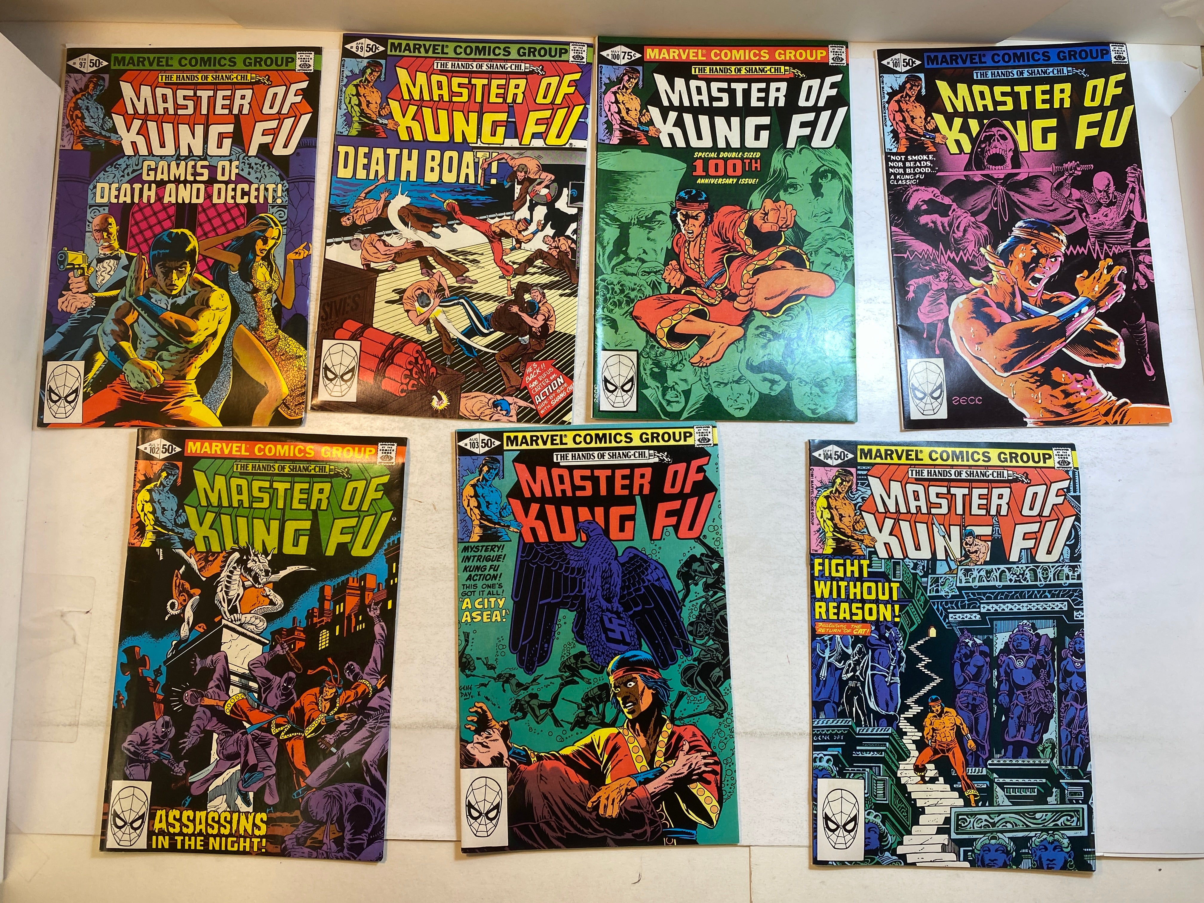 Lot of 15 Master of Kung Fu Marvel Comics 1980-1981