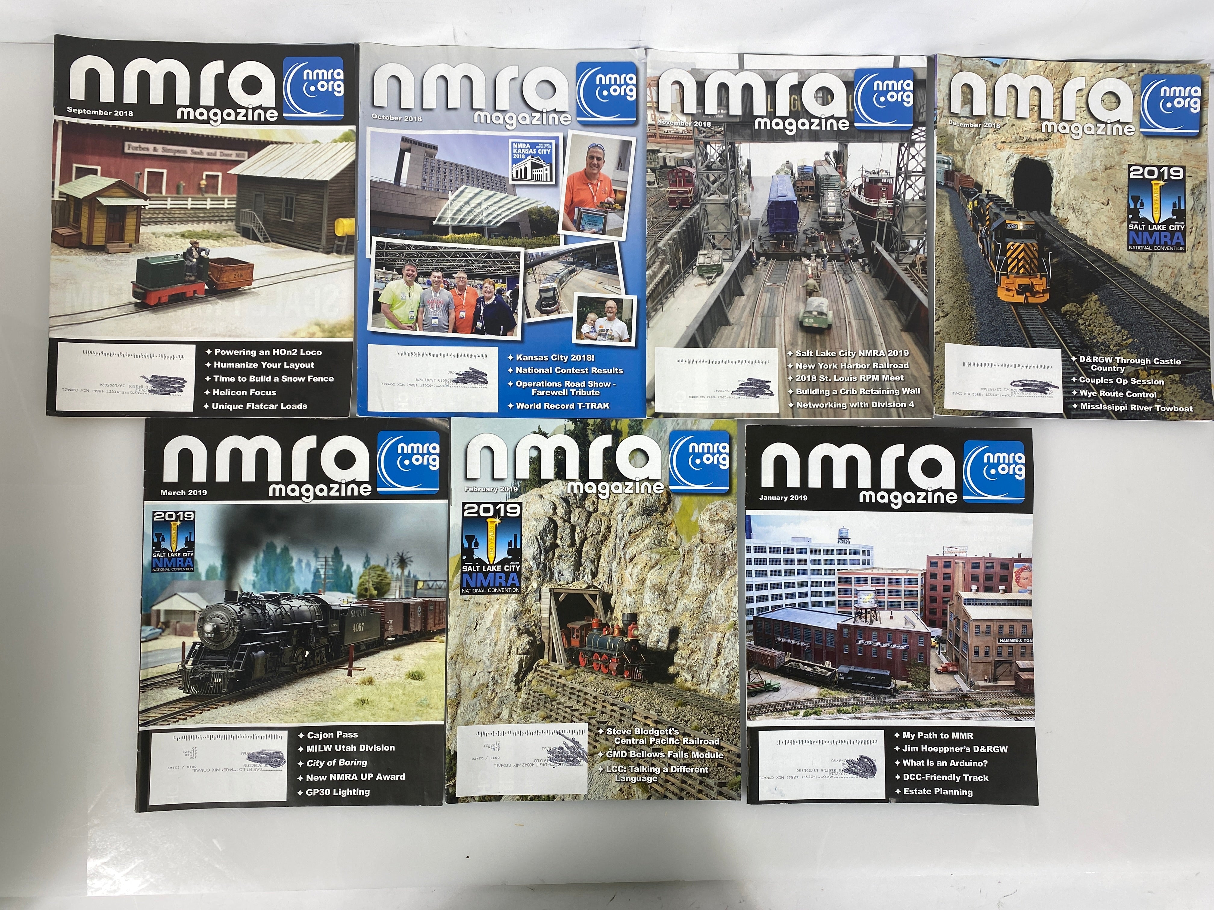 Lot of 15 NMRA (Model Railroad Association) Magazines 2018-2019