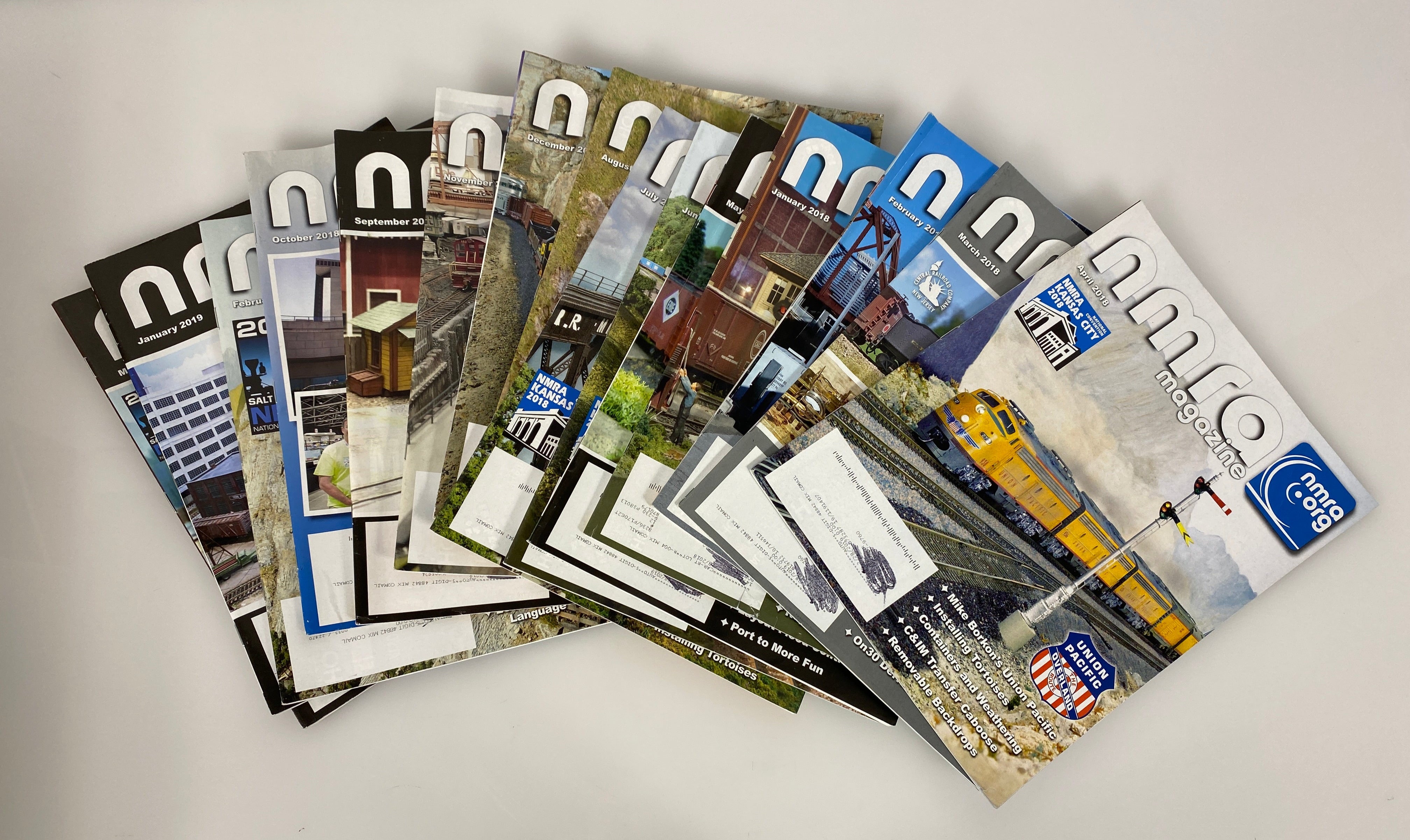 Lot of 15 NMRA (Model Railroad Association) Magazines 2018-2019