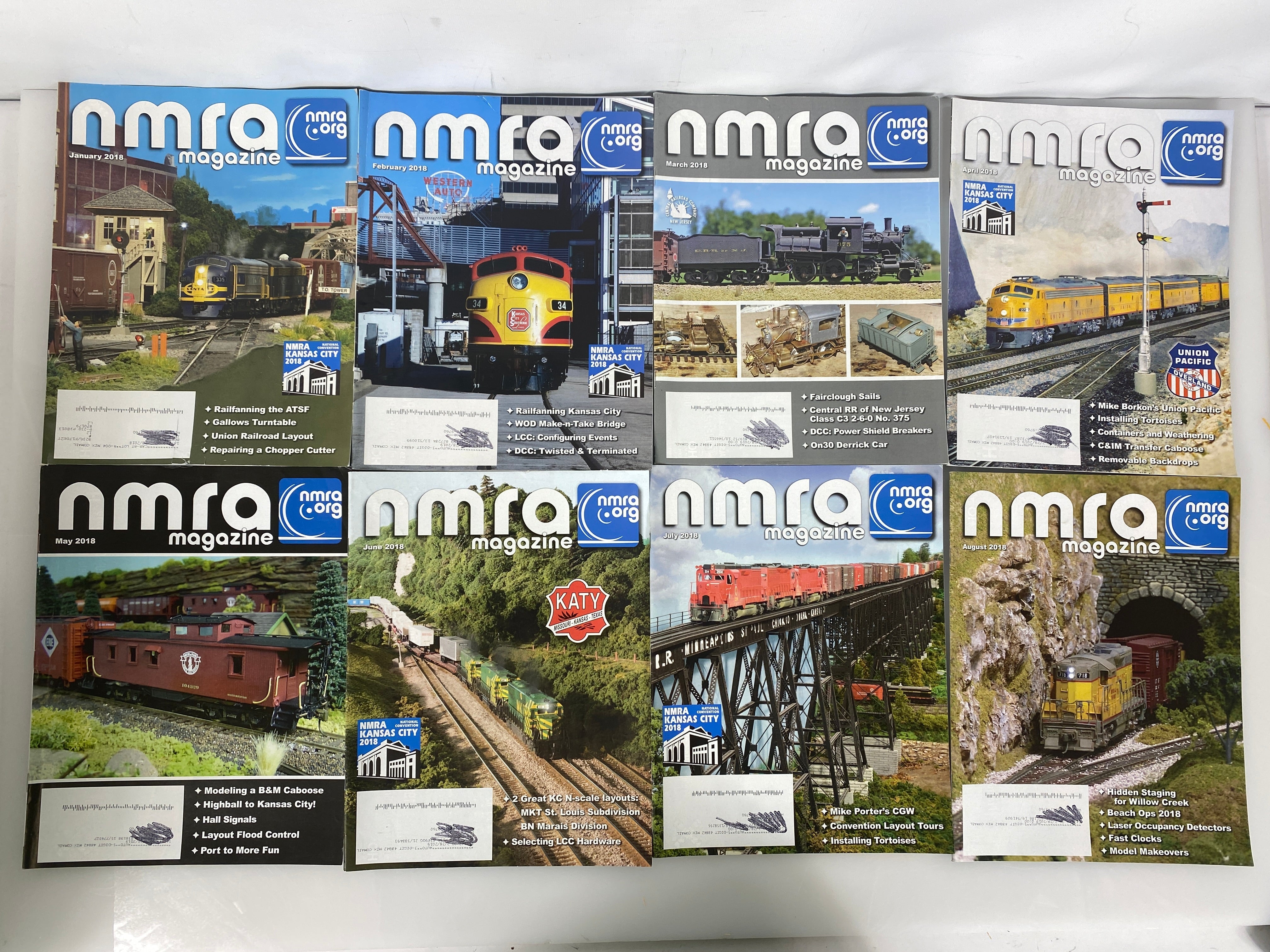 Lot of 15 NMRA (Model Railroad Association) Magazines 2018-2019