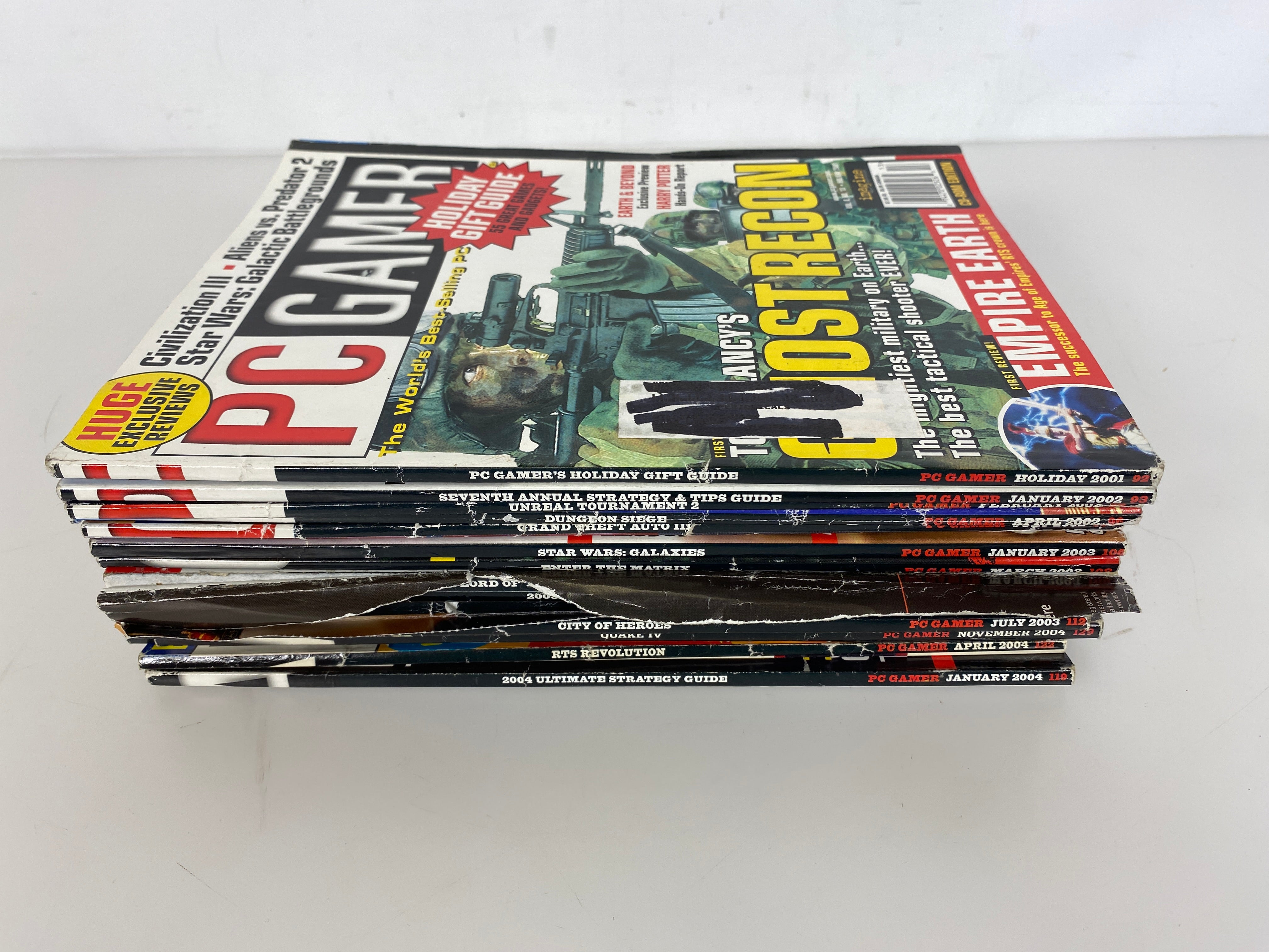 Lot of 15 PC Gamer Magazines 2001-2004