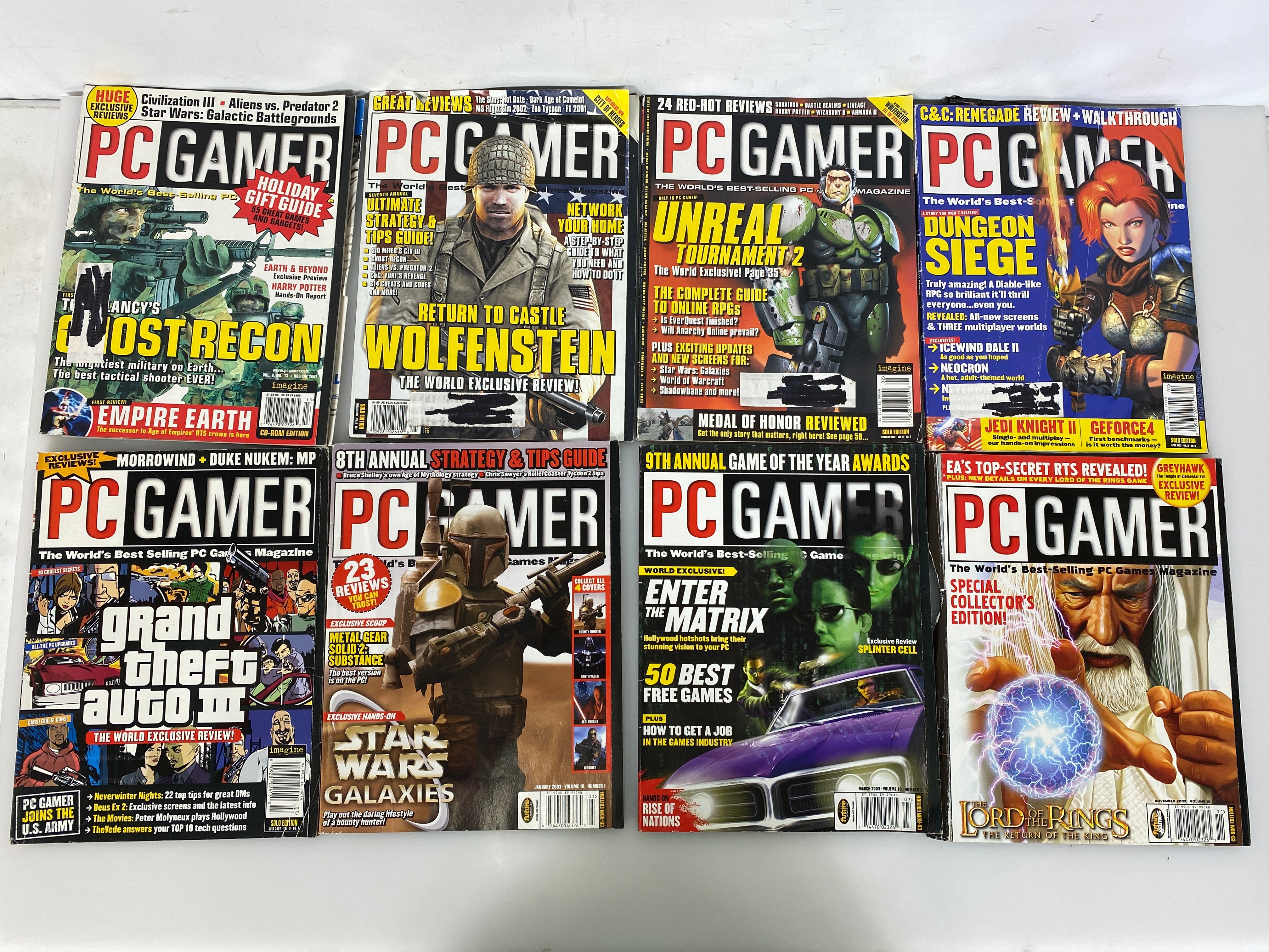 Lot of 15 PC Gamer Magazines 2001-2004
