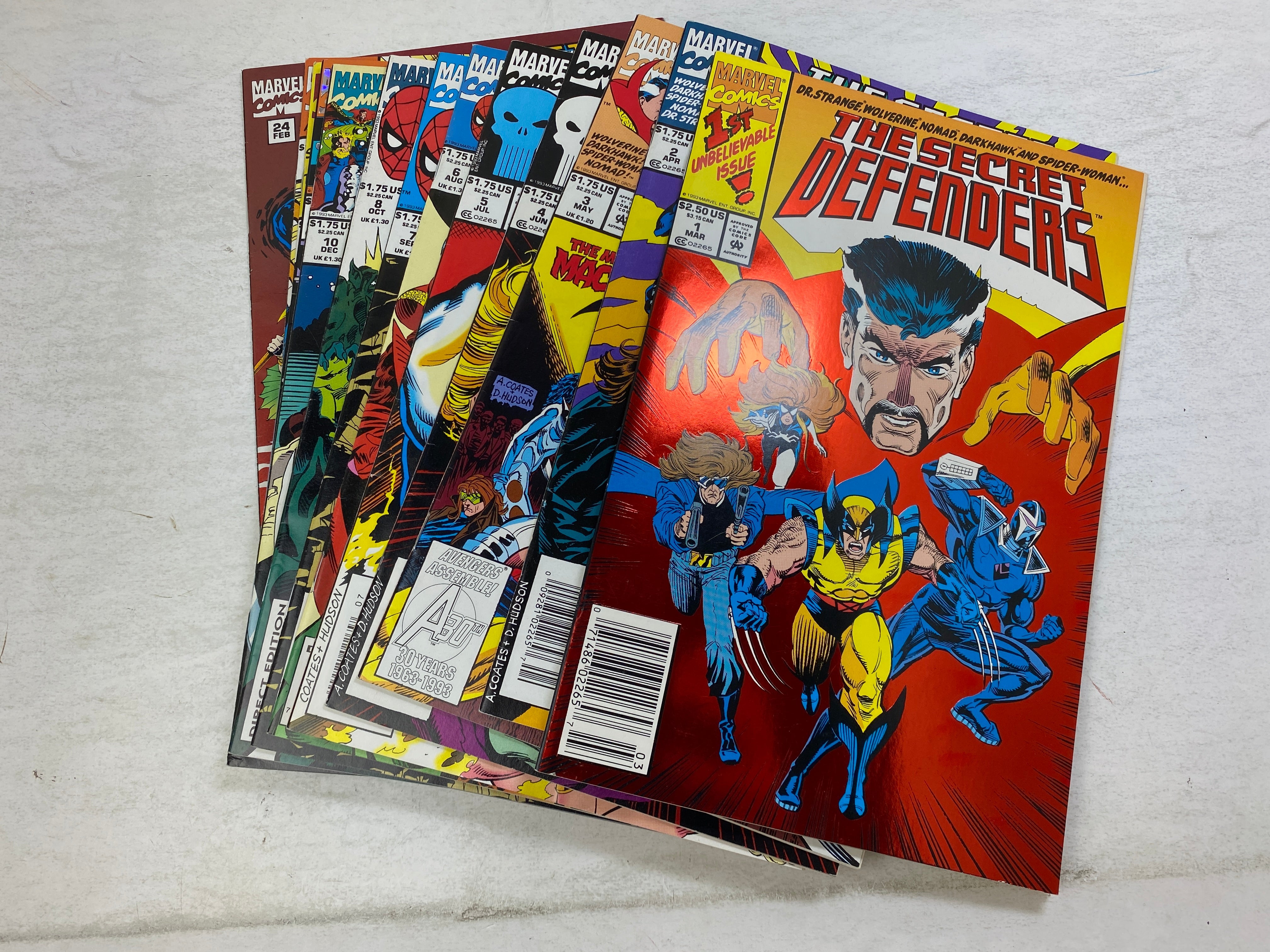 Lot of 15 The Secret Defenders Marvel Comics 1993-1995