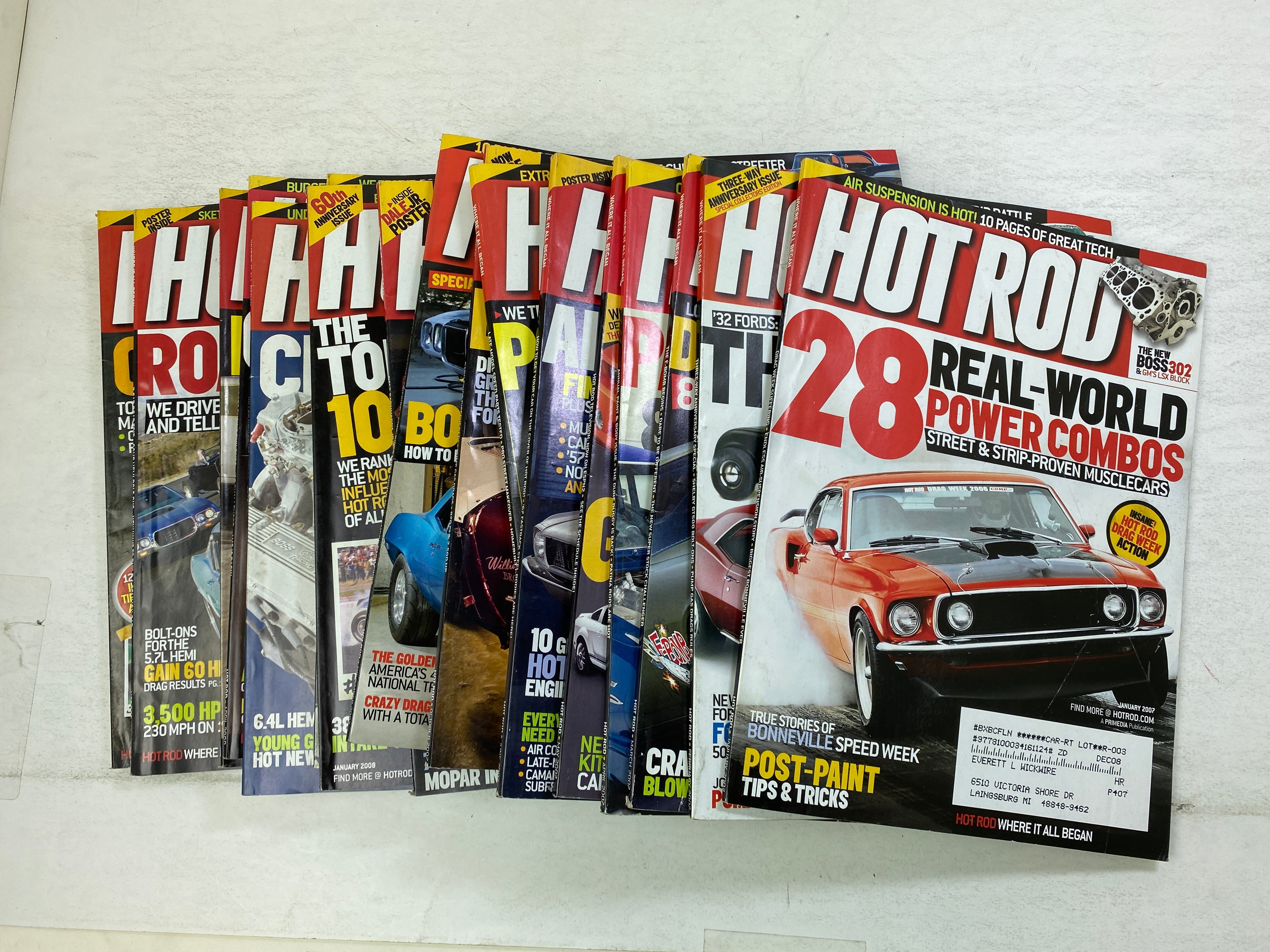 Lot of 16 Hot Rod Magazines 2007-2008