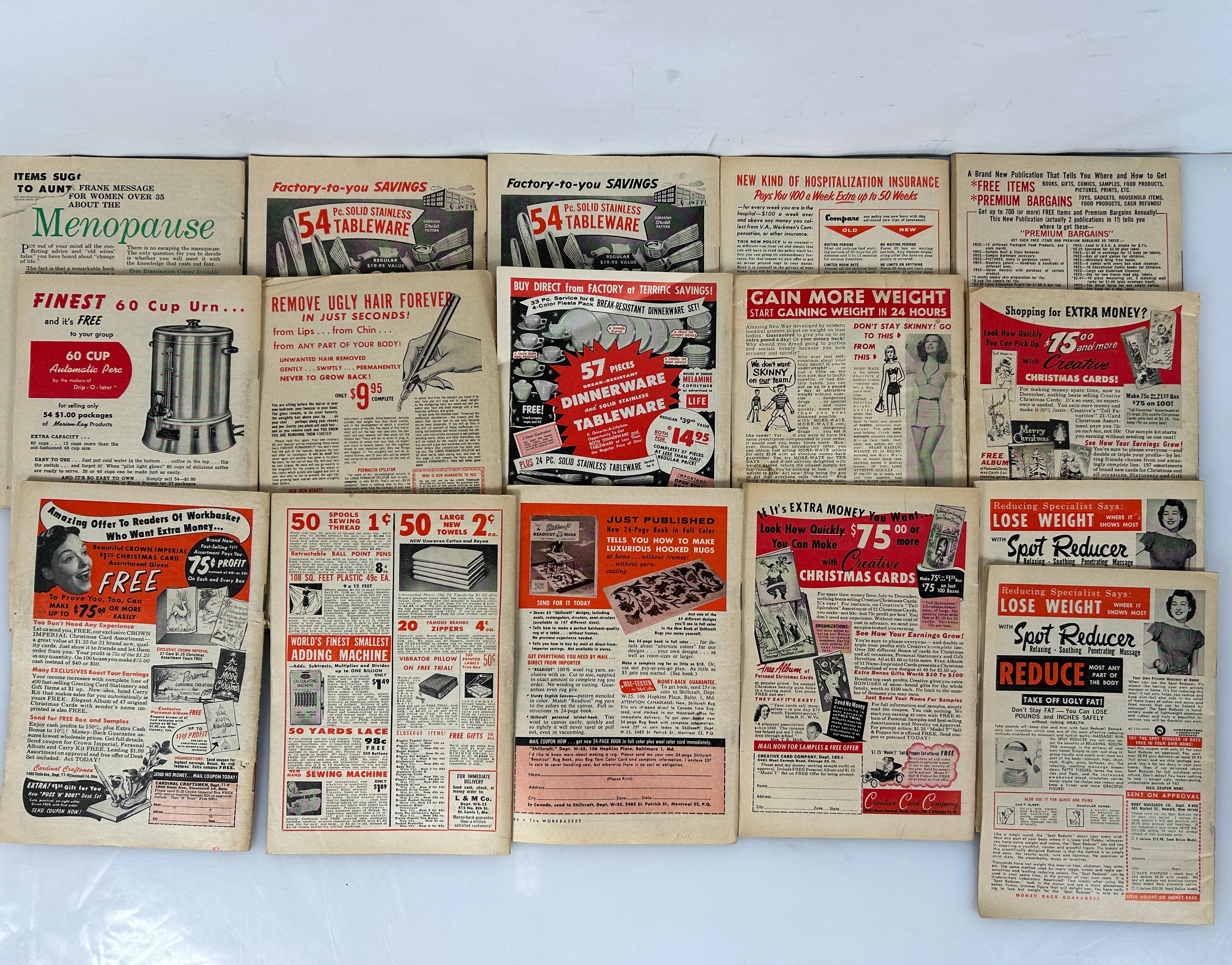 Lot of 16 The Workbasket Magazine Volume 23-25 (1958-1959)