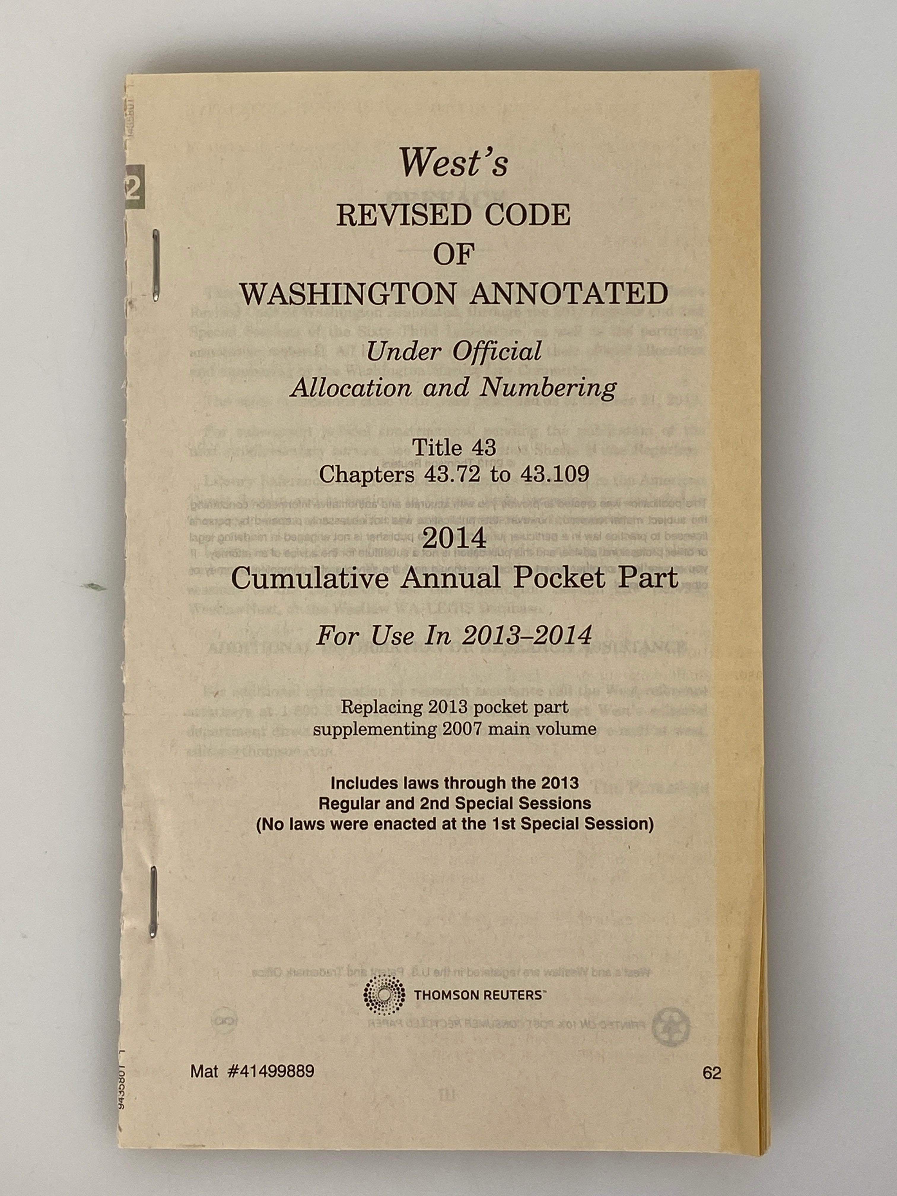 Lot of 16 West's Revised Code of Washington Annotated 2007-2014 HC