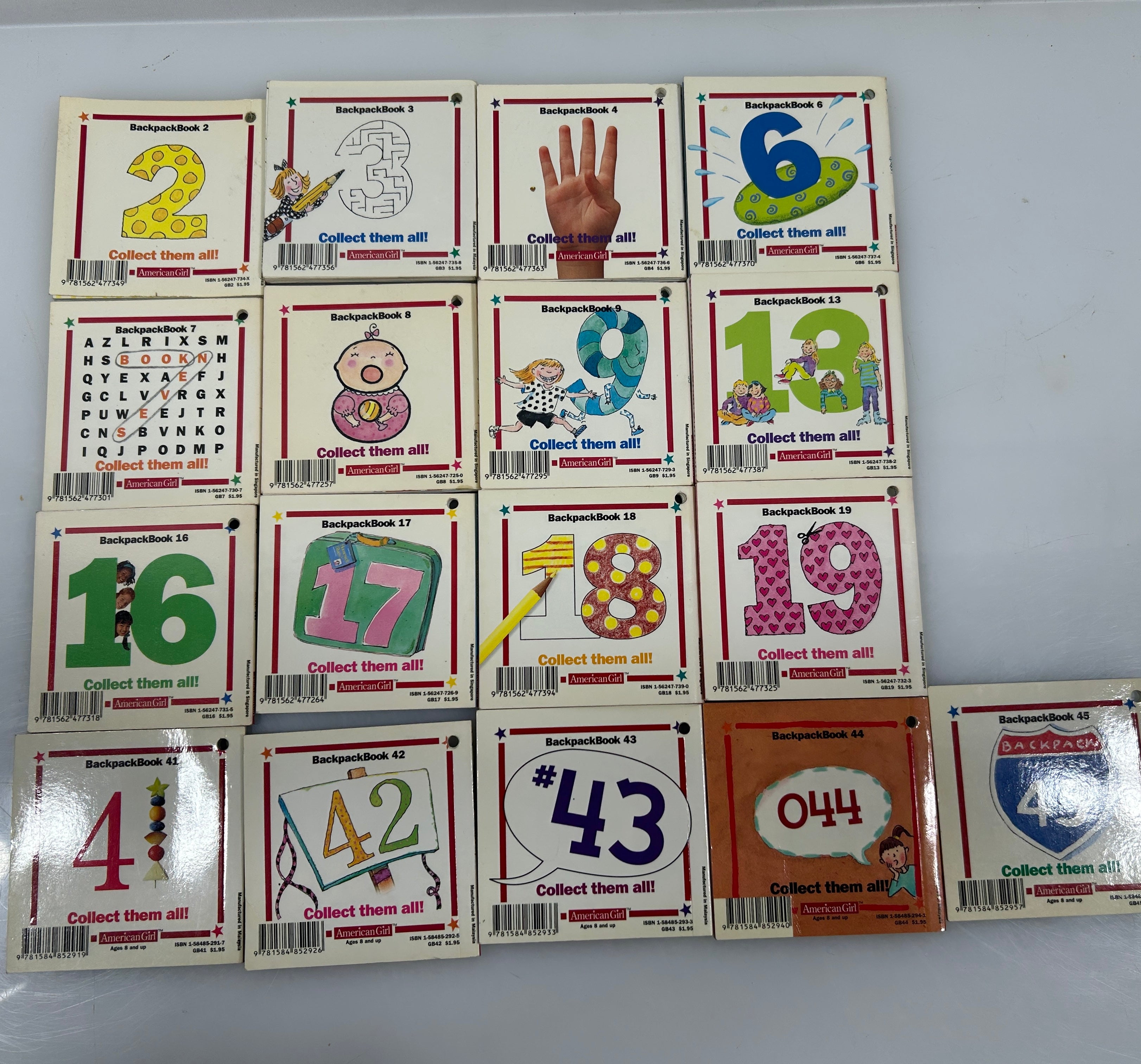 Lot of 17 American Girl Doll Backpack Mini Books