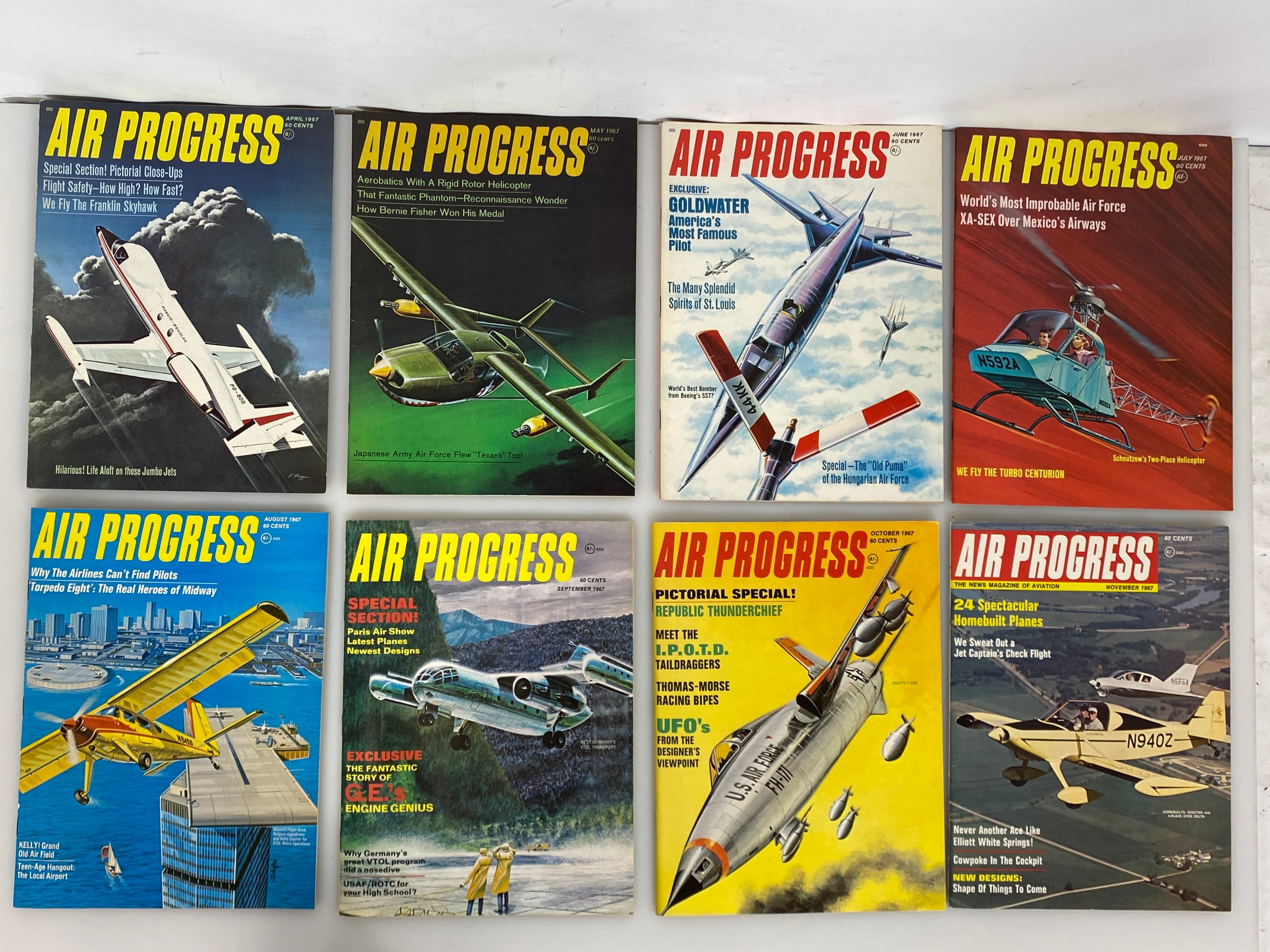 Lot of 17 Vintage Air Progress Magazines 1966-1967