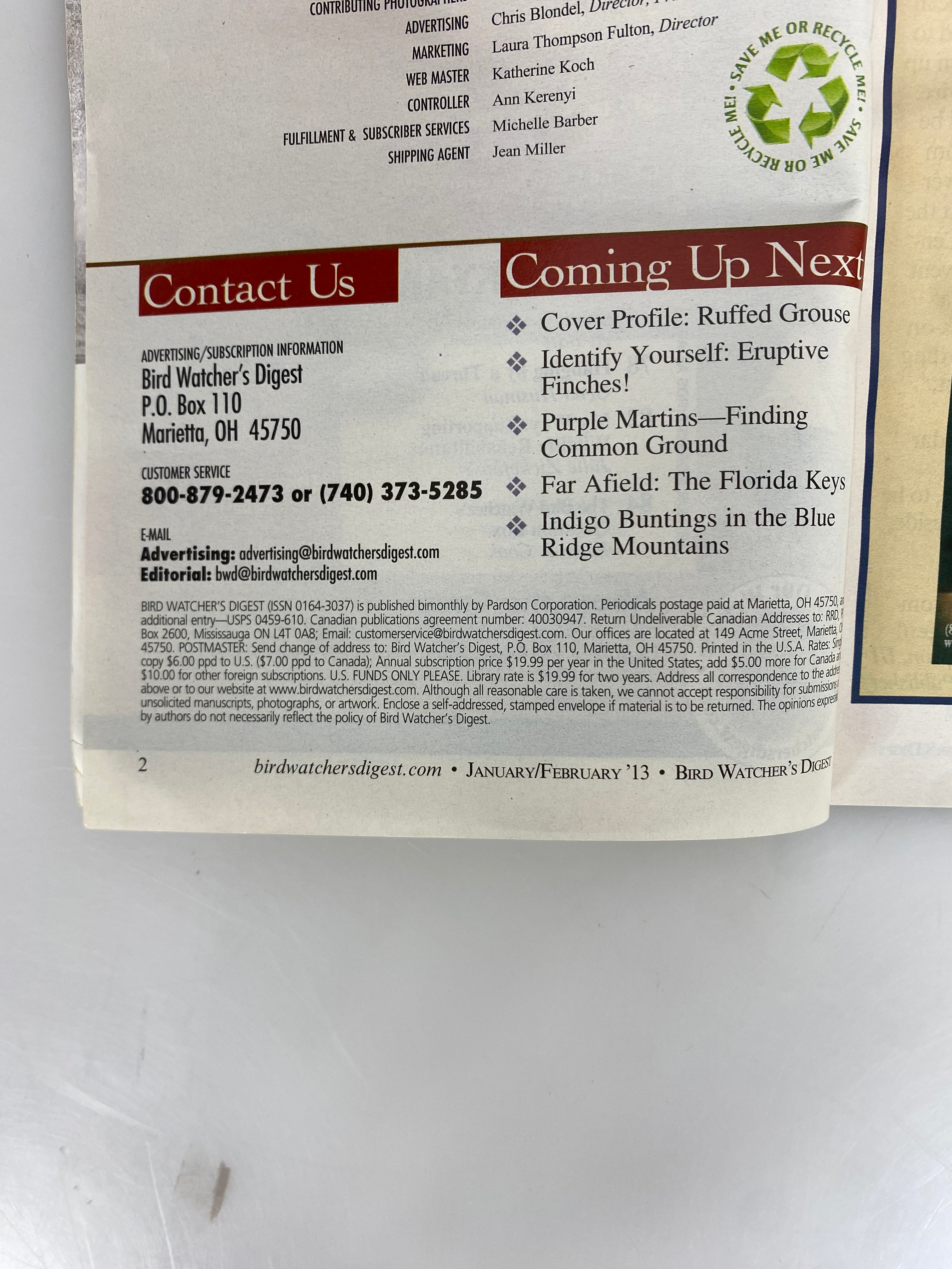 Lot of 18: Bird Watcher's Digest 2012-2014