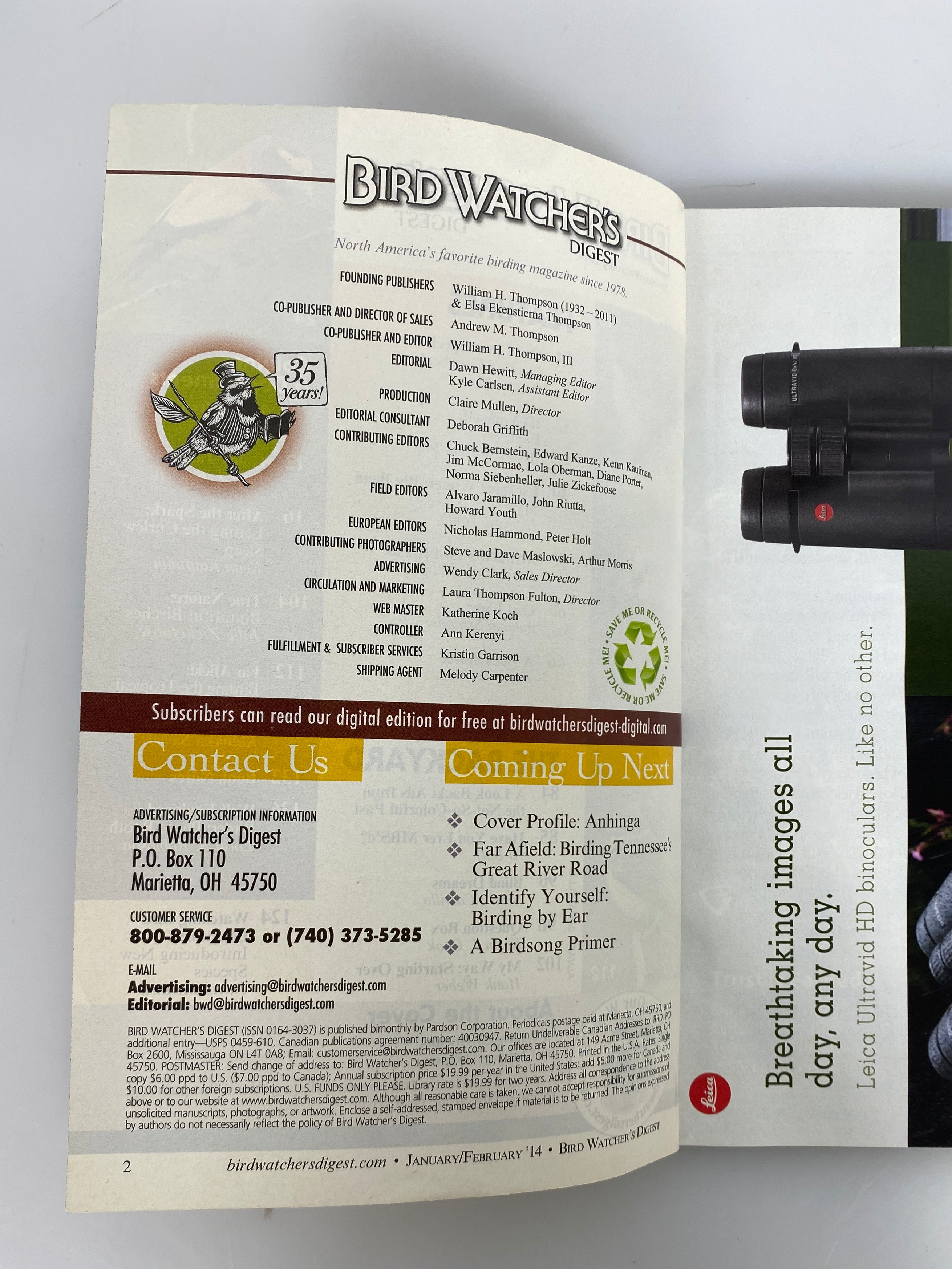 Lot of 18: Bird Watcher's Digest 2012-2014