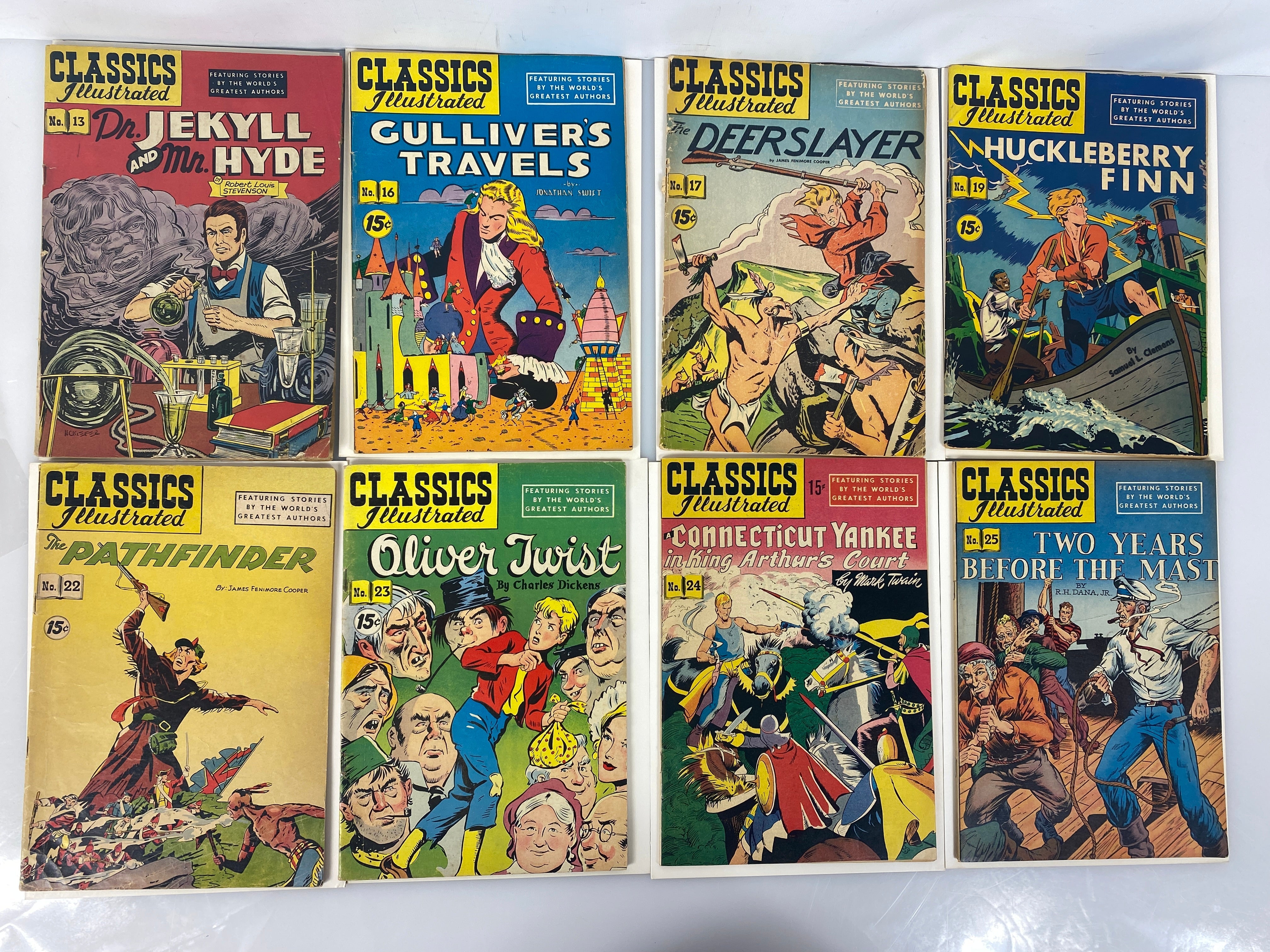 Lot of 18 Classics Illustrated Comics 2-29 Line Drawn Covers 1940s-1950s hrn60-167