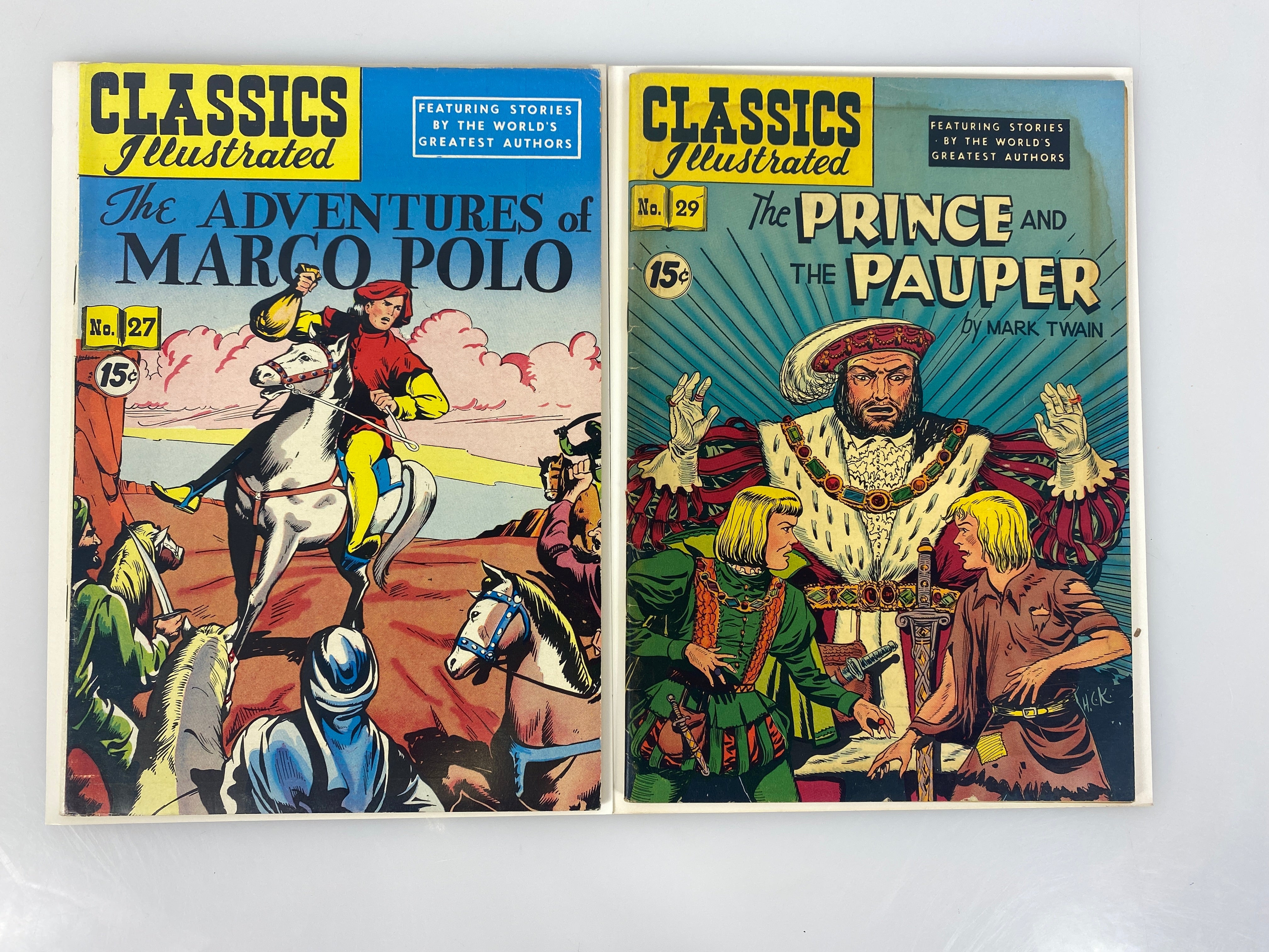 Lot of 18 Classics Illustrated Comics 2-29 Line Drawn Covers 1940s-1950s hrn60-167