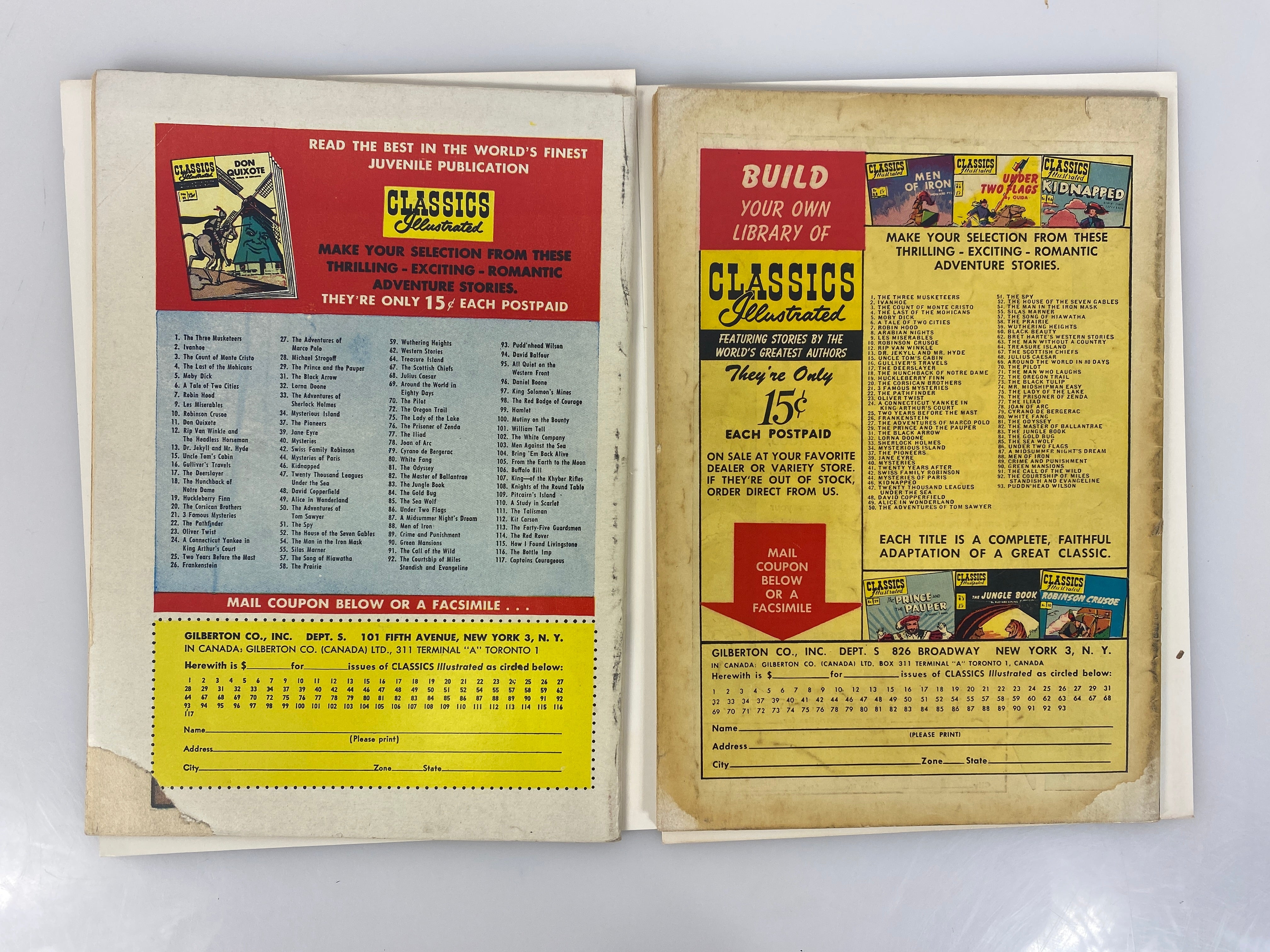 Lot of 18 Classics Illustrated Comics 2-29 Line Drawn Covers 1940s-1950s hrn60-167