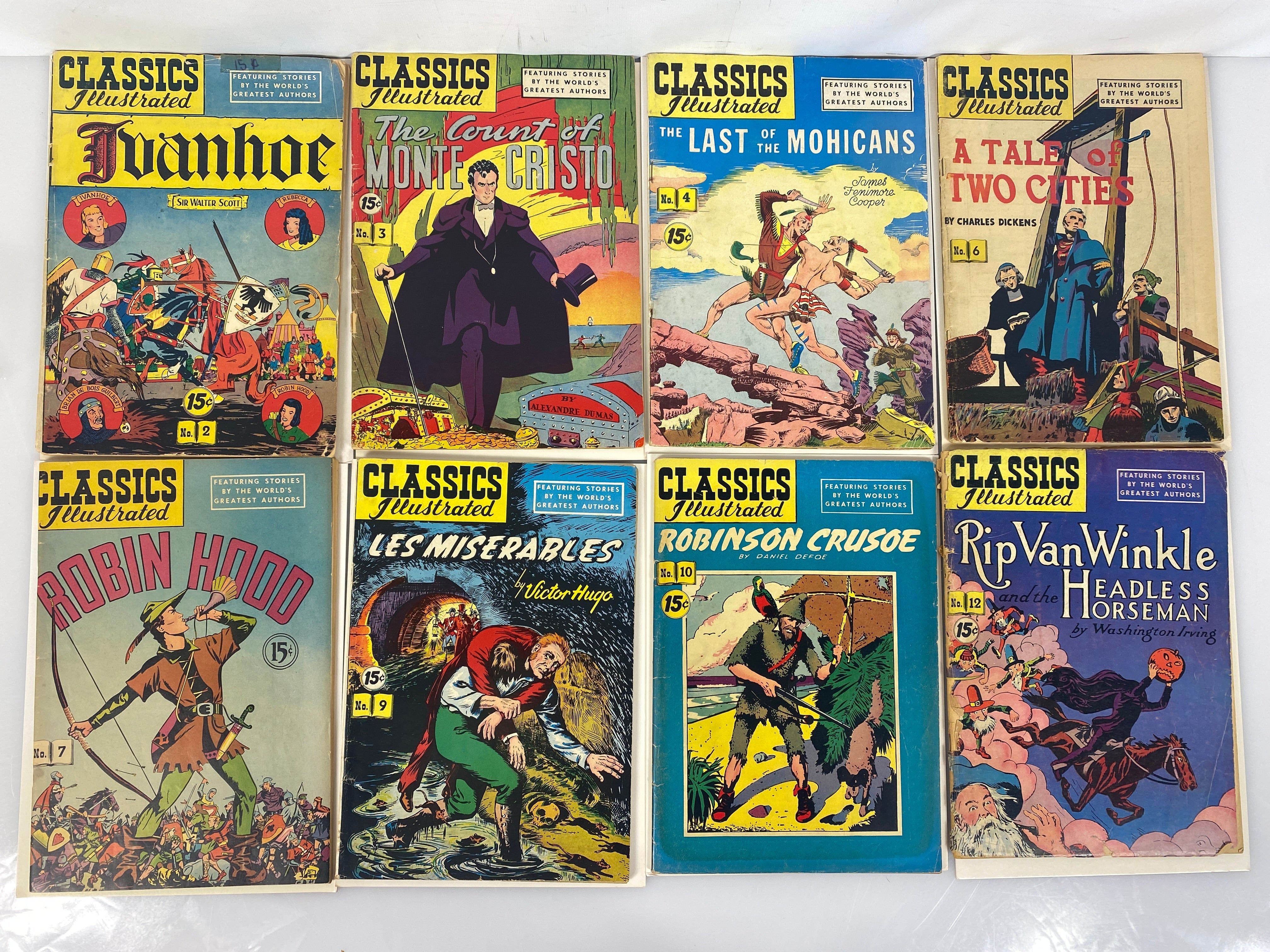 Lot of 18 Classics Illustrated Comics 2-29 Line Drawn Covers 1940s-1950s hrn60-167