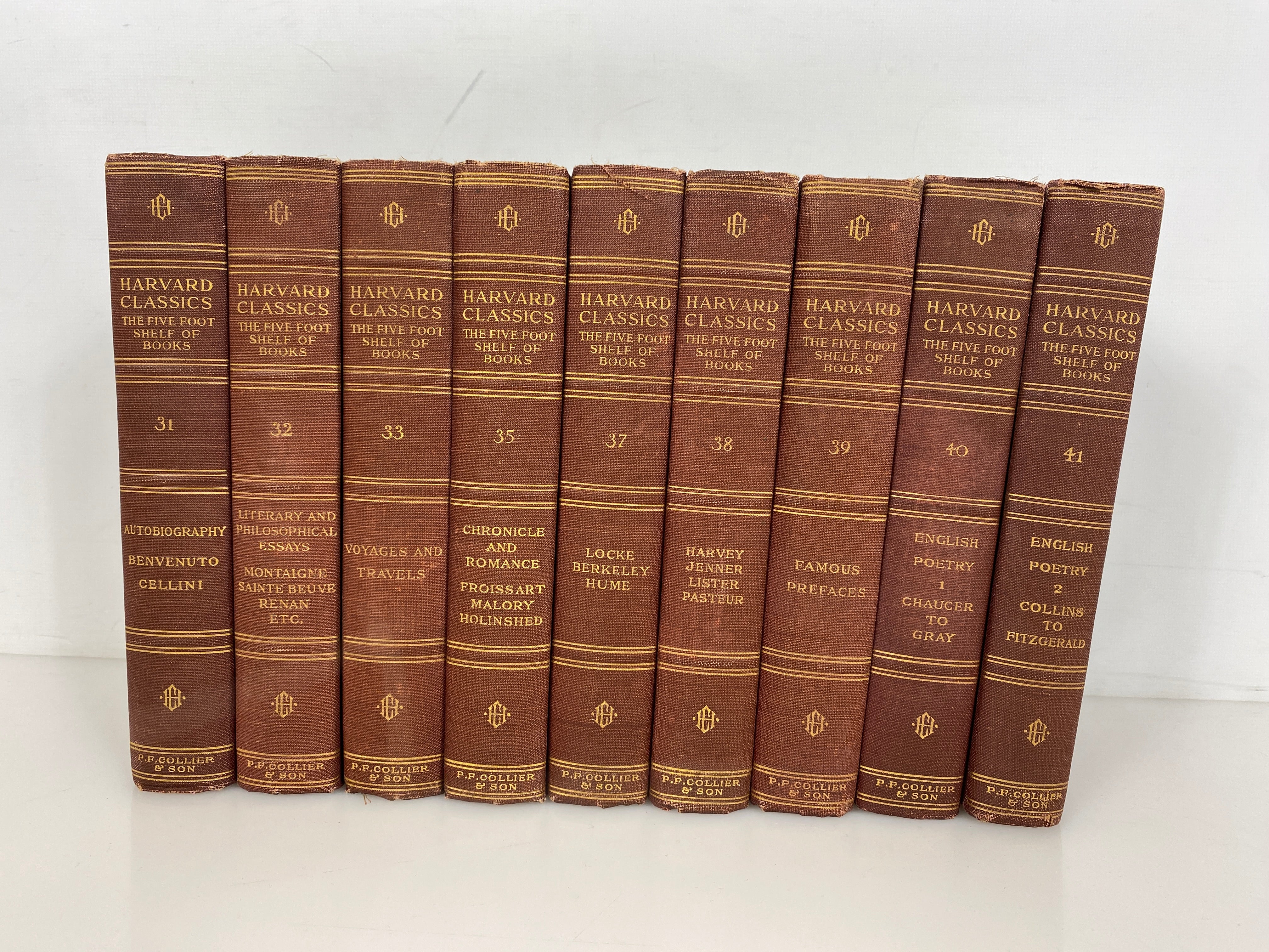 Lot of 18 Harvard Classics The Five Foot Shelf of Books 1910 Antique HC