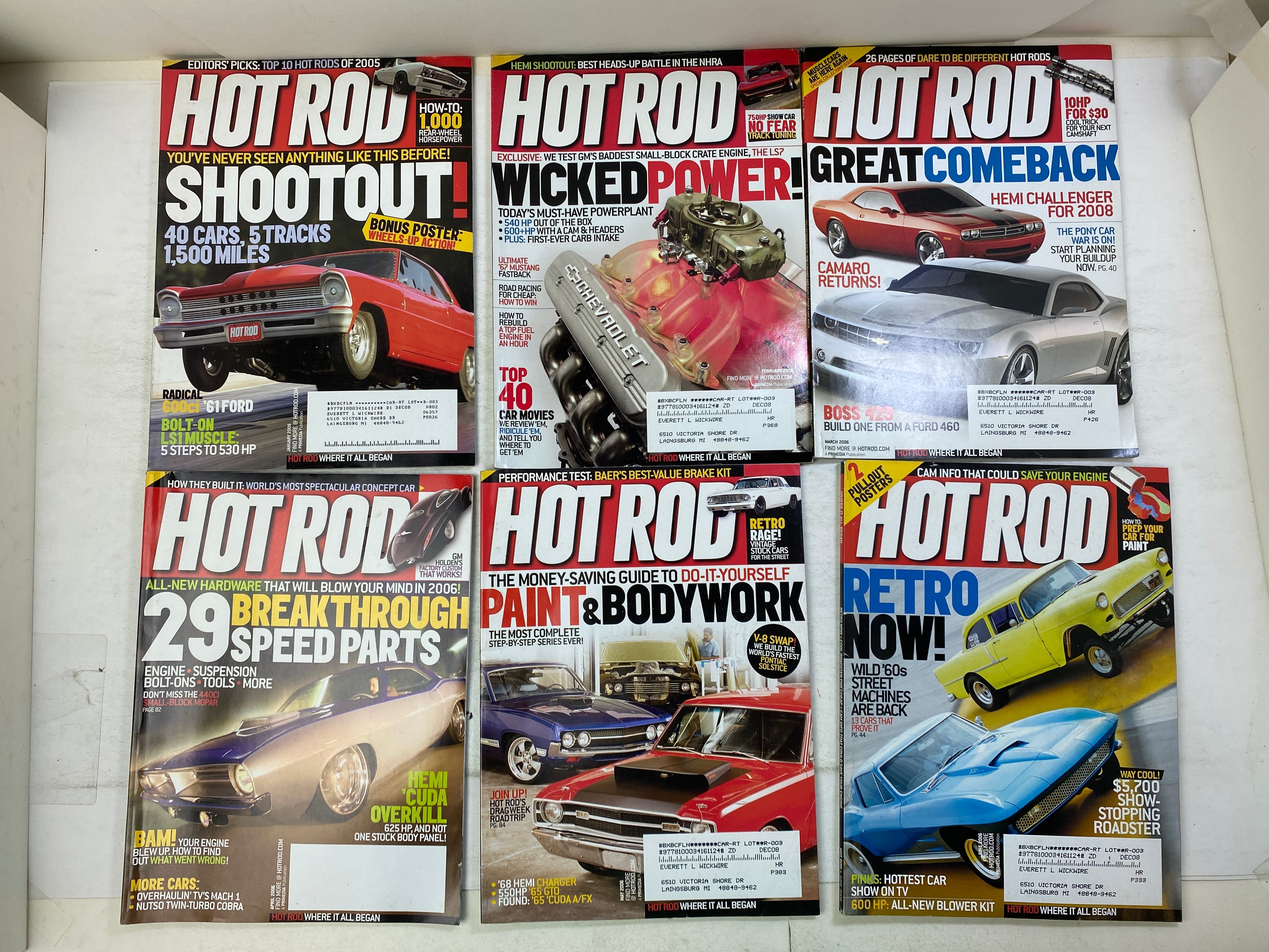 Lot of 18 Hot Rod Magazines 2004-2006