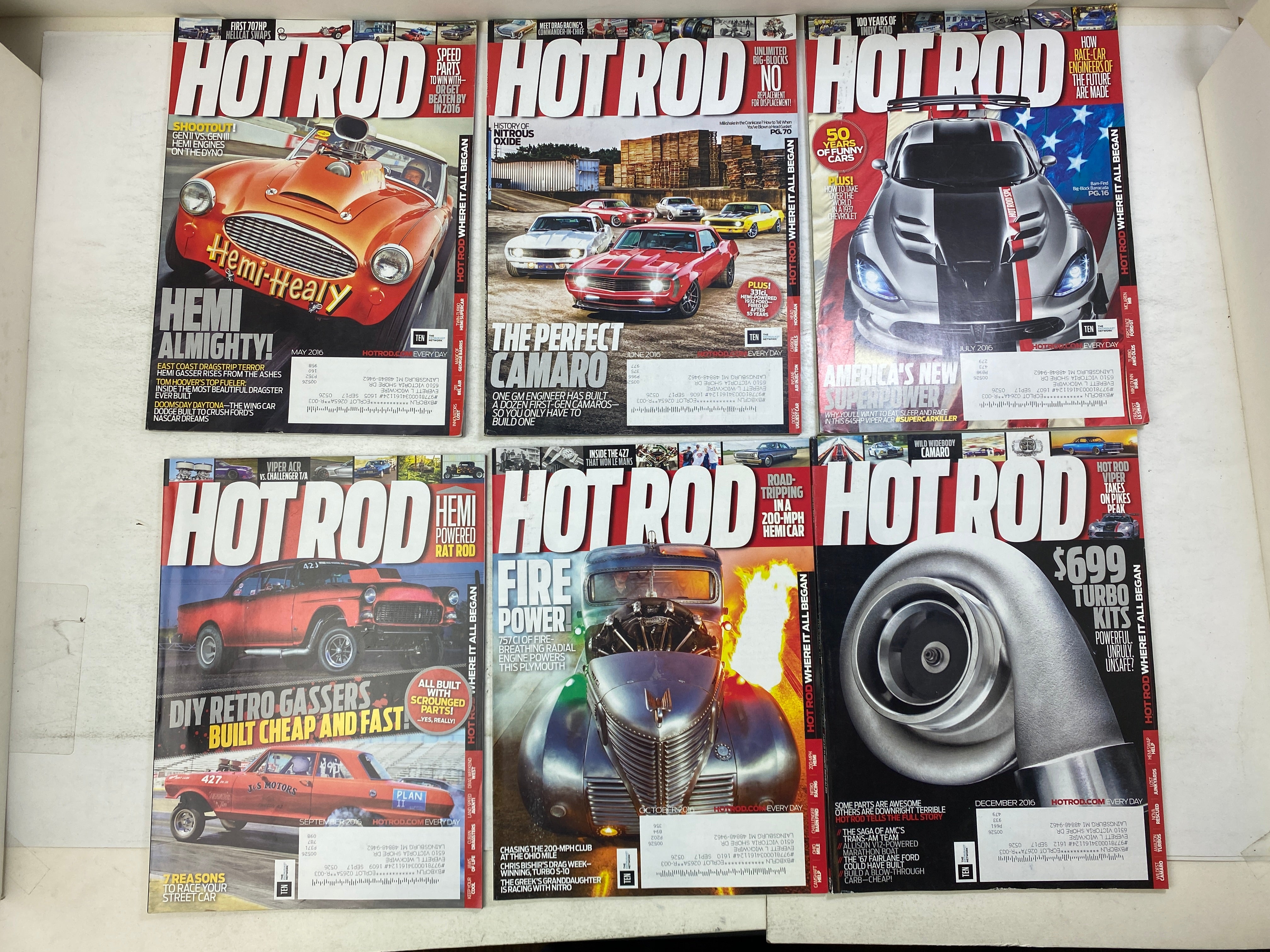 Lot of 18 Hot Rod Magazines 2015-2016