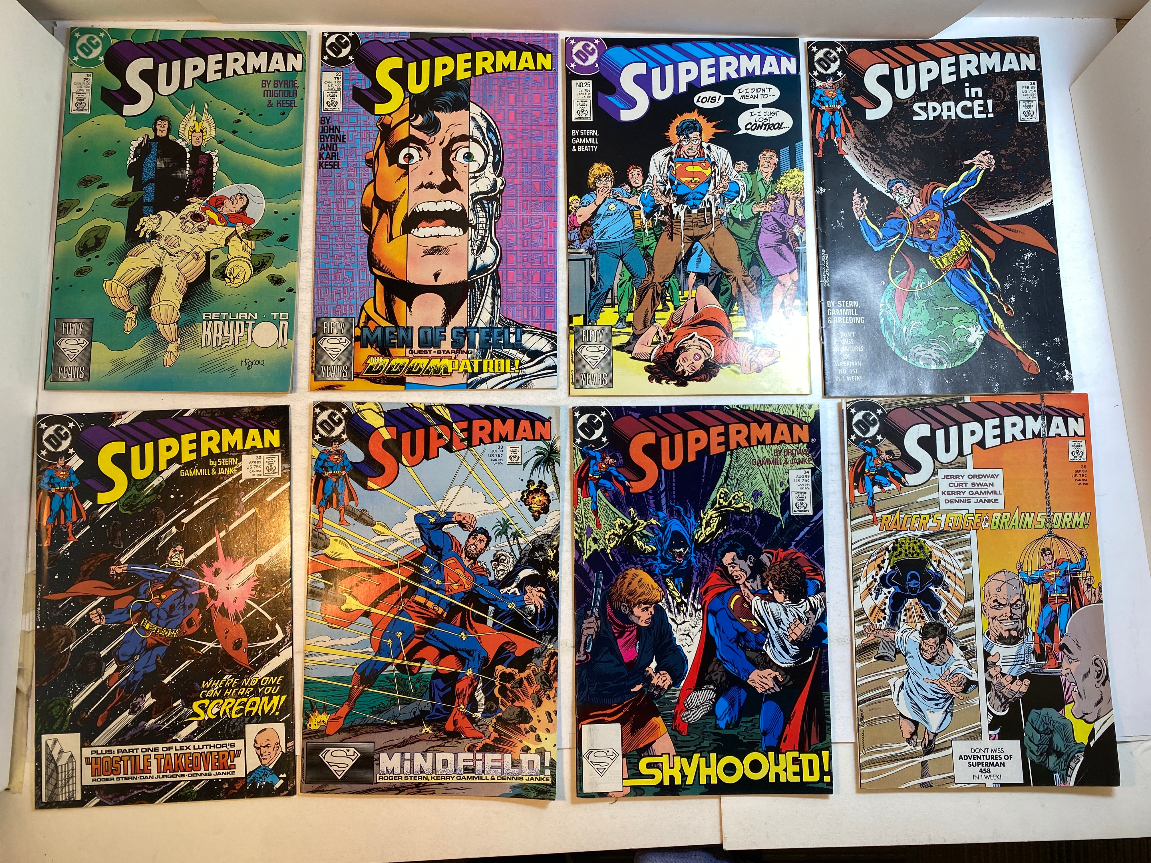 Lot of 18 Superman DC Comics 1987-1990