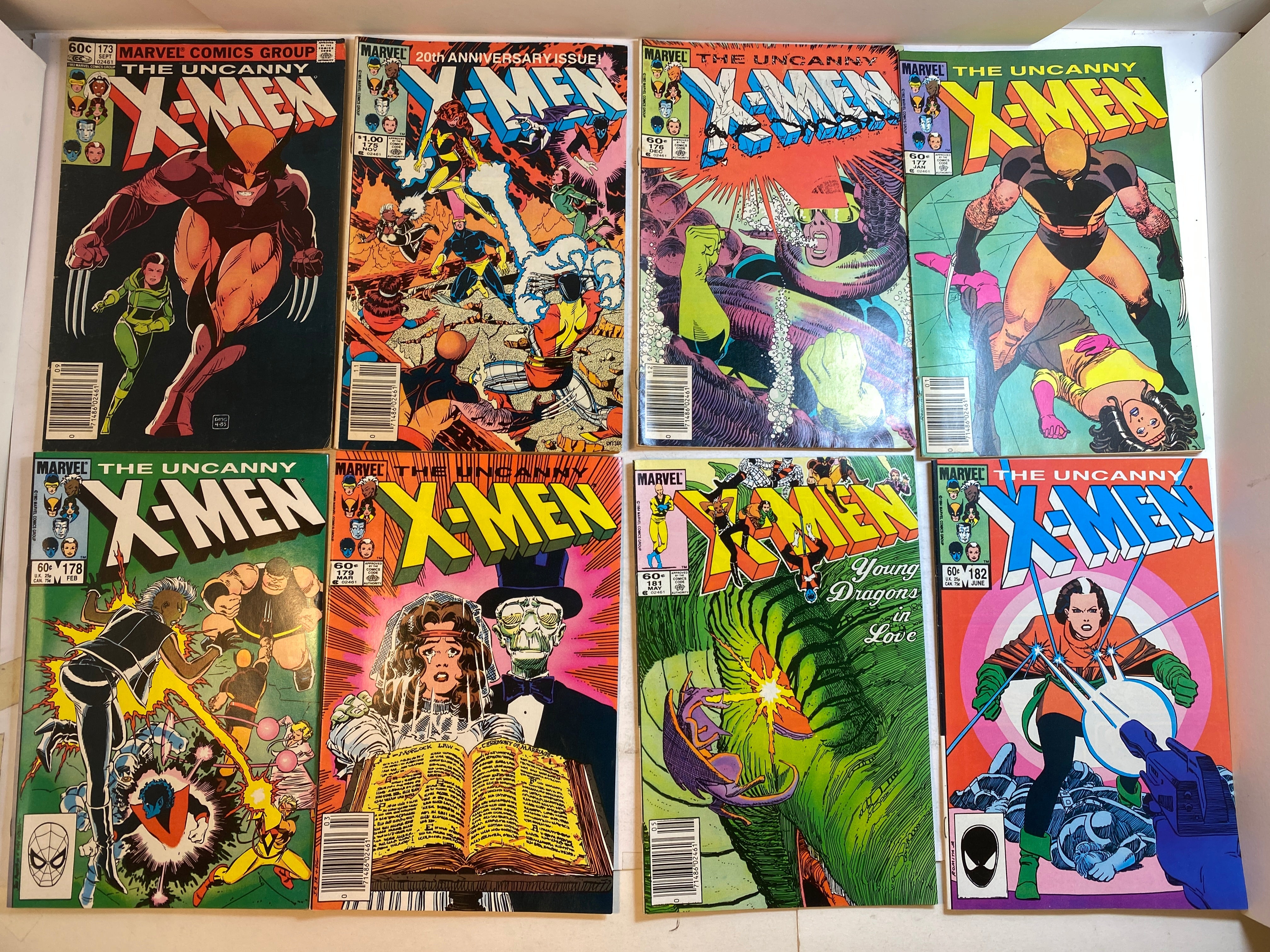 Lot of 18 Uncanny X-Man Marvel Comics 1983-1985