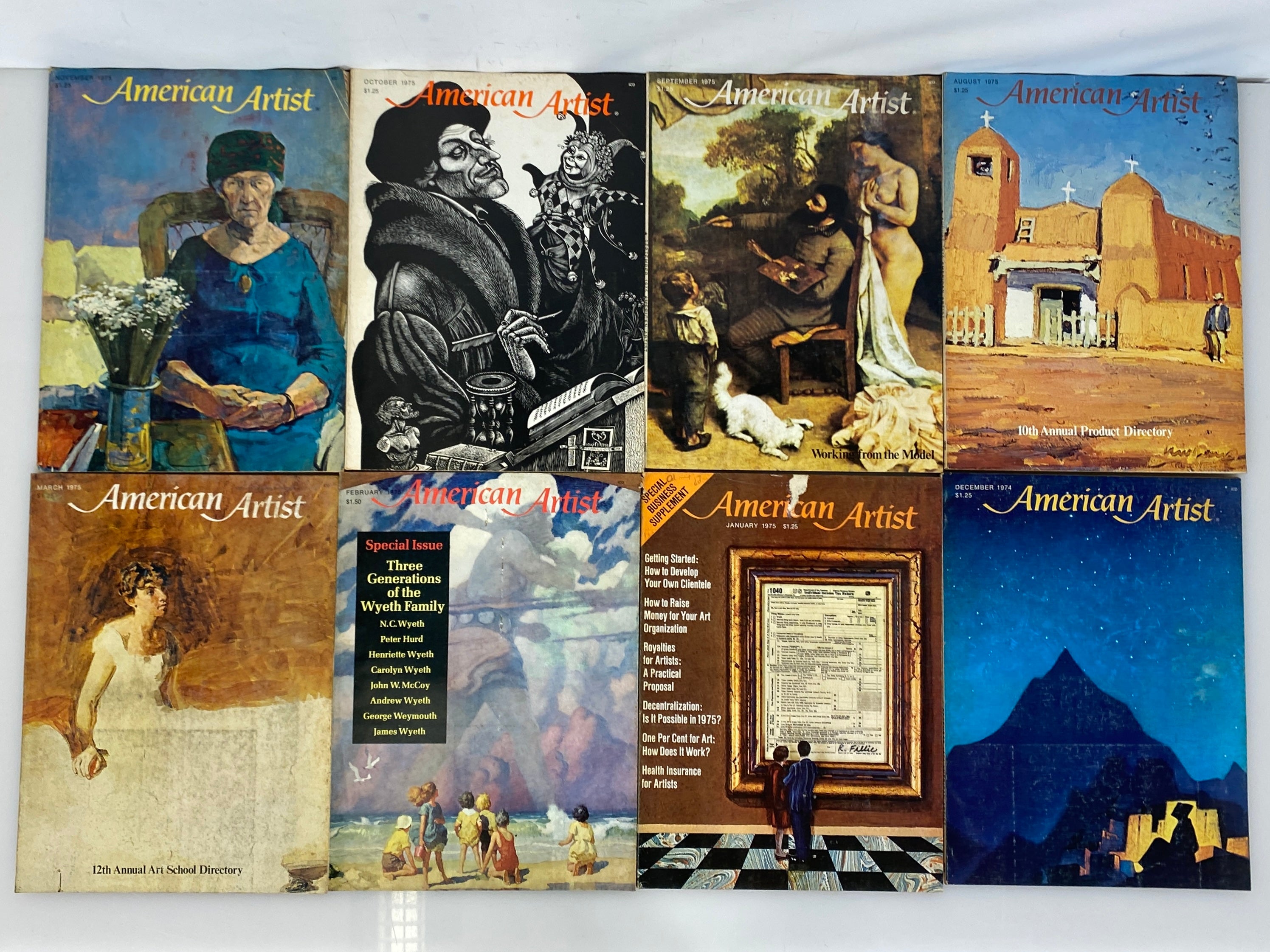 Lot of 18 Vintage American Artist Magazines 1974-1975