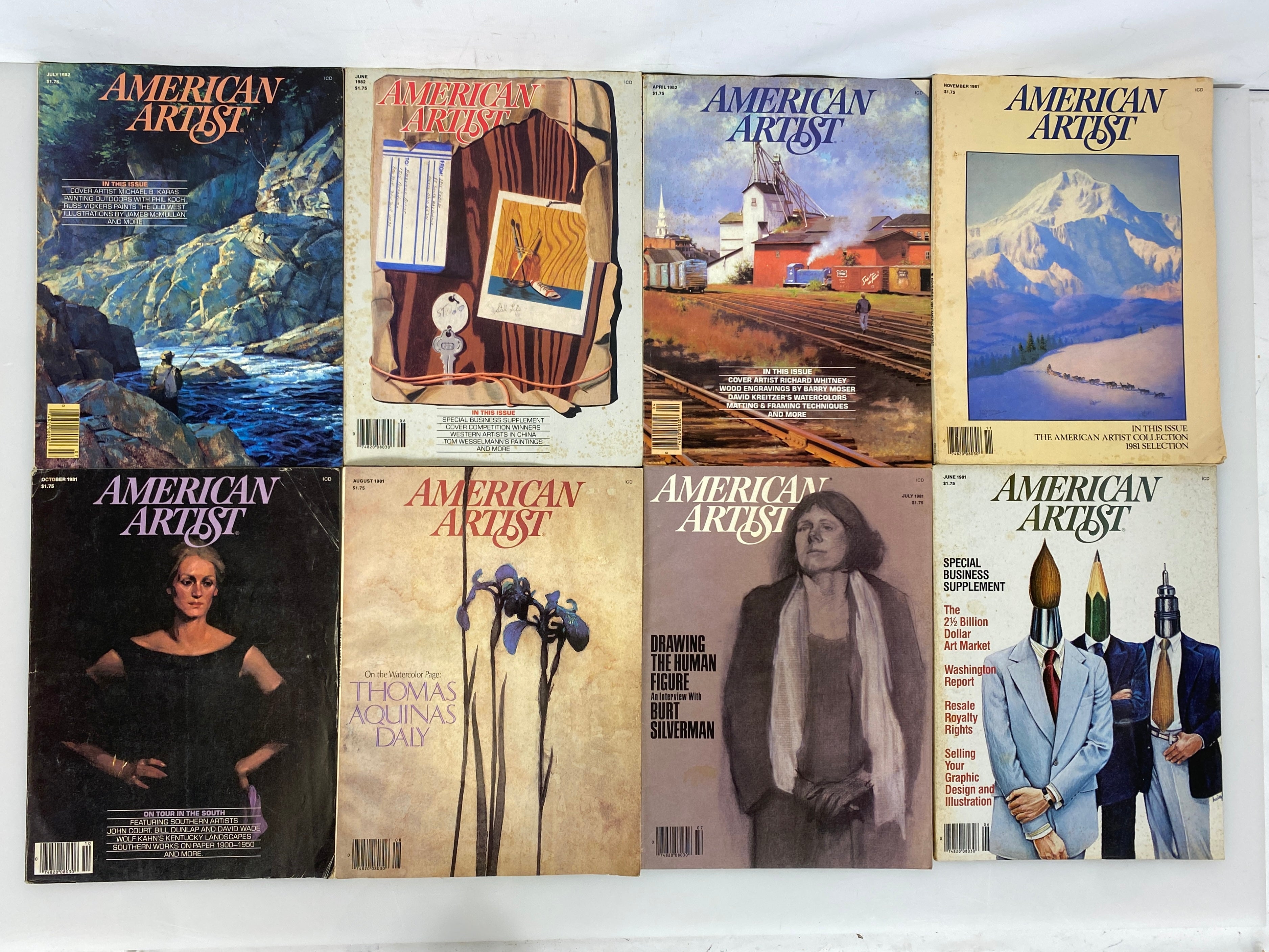 Lot of 18 Vintage American Artist Magazines 1979-1982
