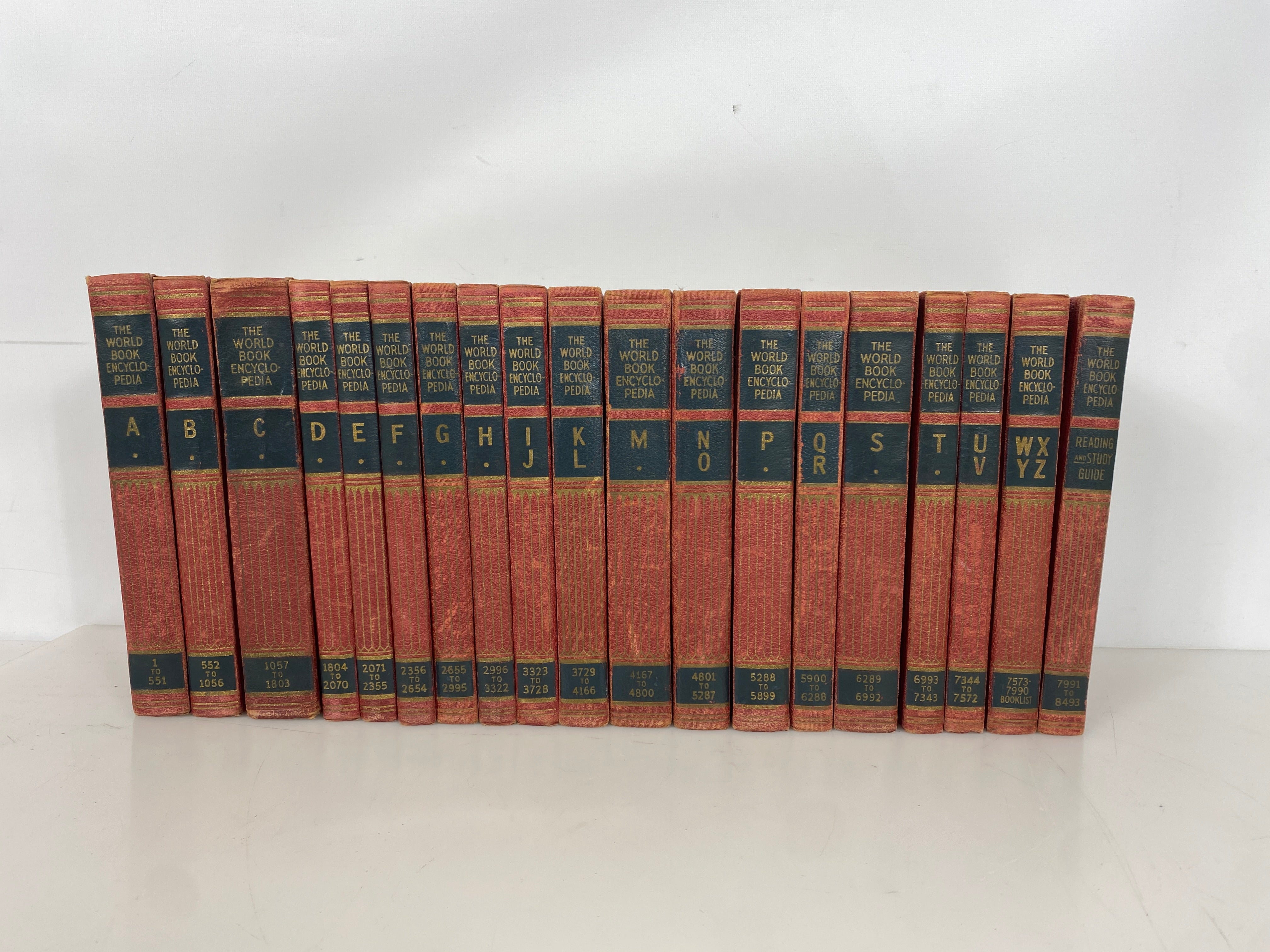 Lot of 19 The World Book Encyclopedia 1944 HC