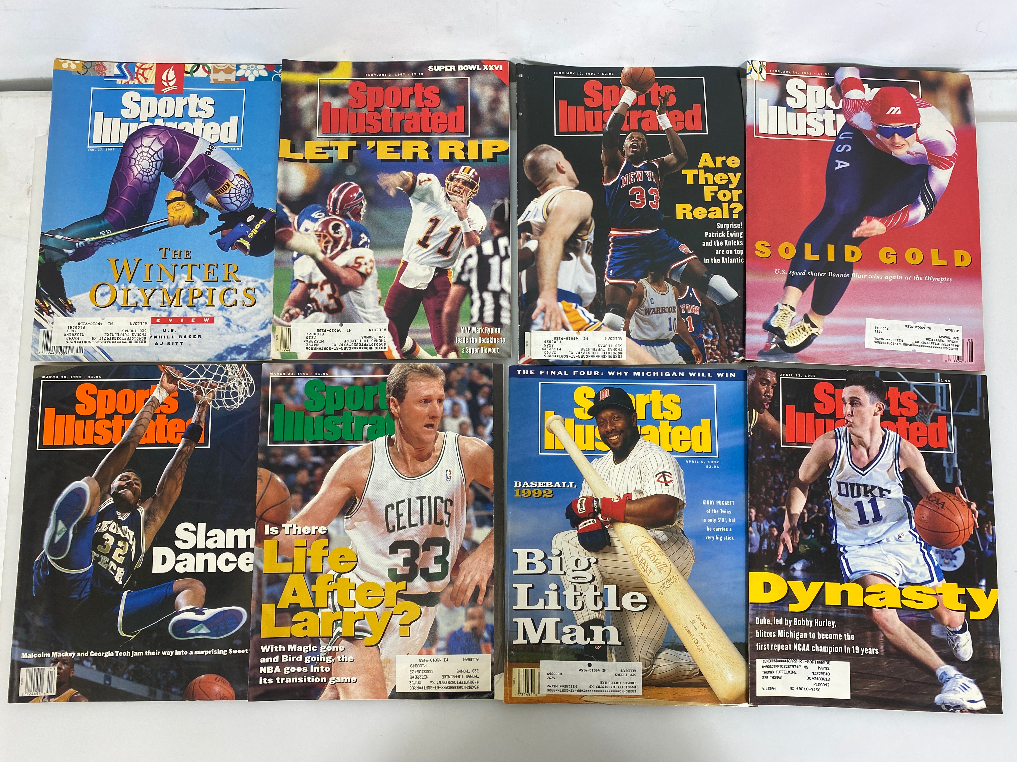 Lot of 19 Vintage Sports Illustrated Magazines 1991-1992