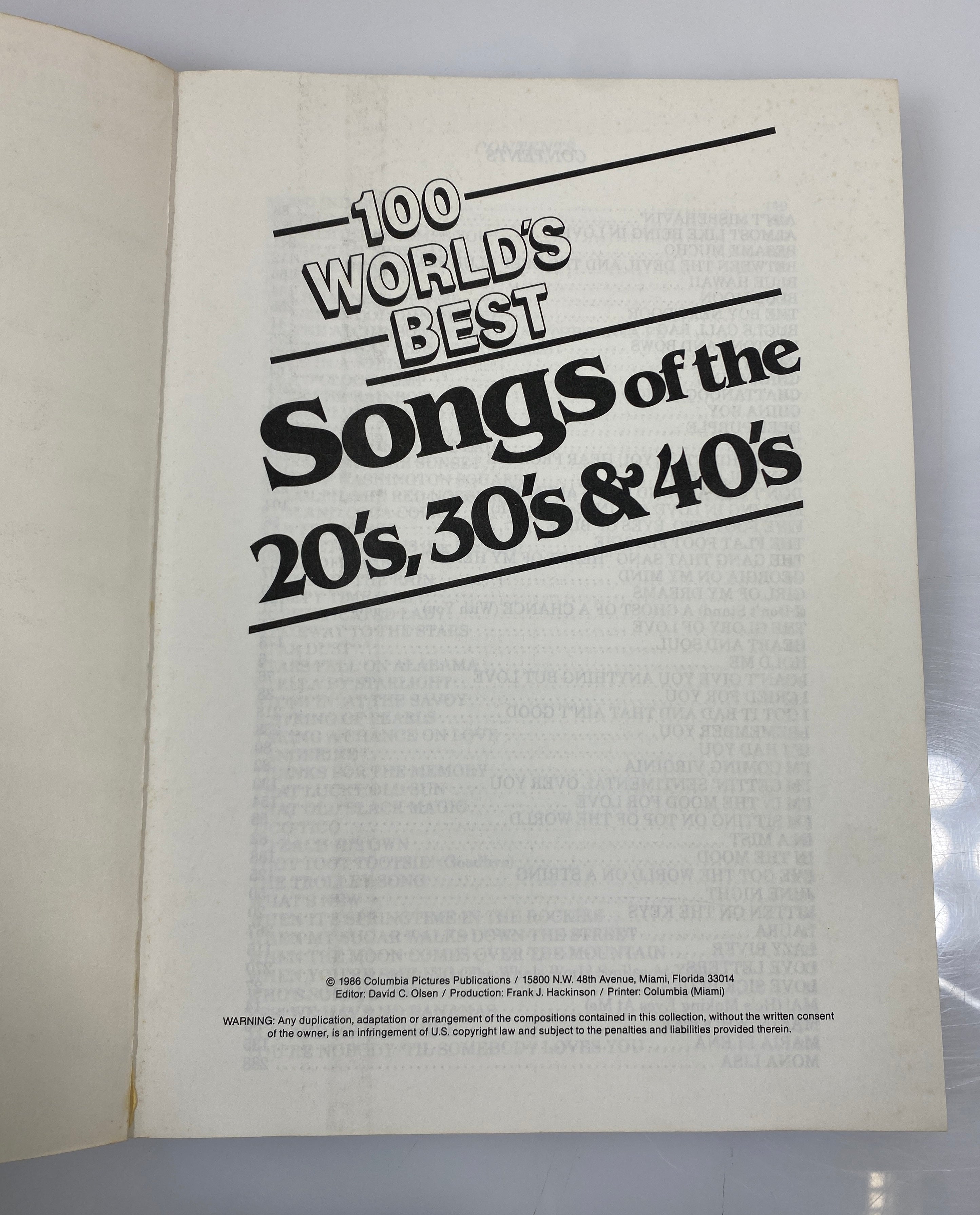 Lot of 2: 100 World's Best Songs/101 Greatest Nostalgic Songs 1986-87 SC