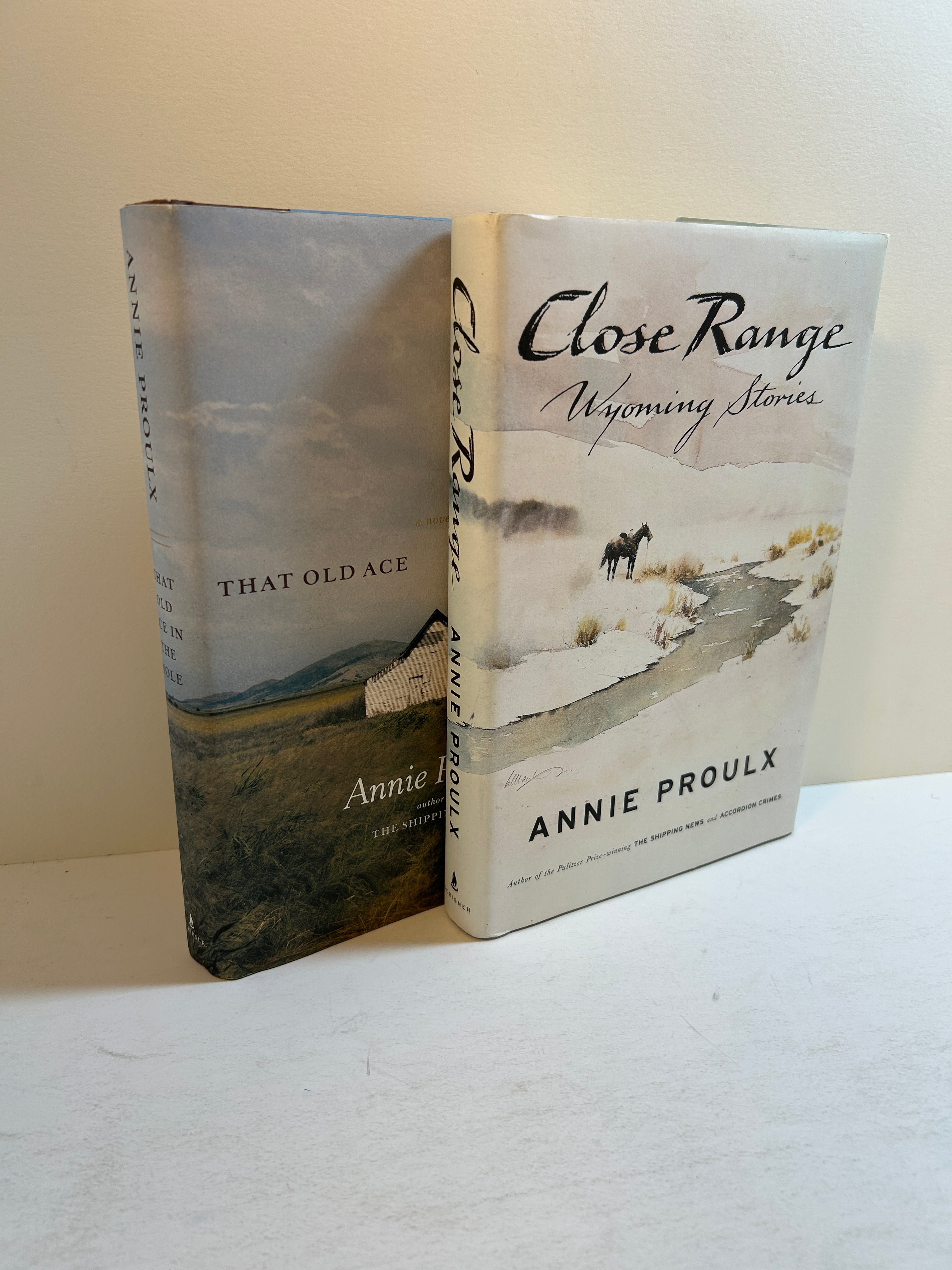 Lot of 2 Annie Proulx Hardcover Novels That Old Ace in the Hole/Close Range HCDJ