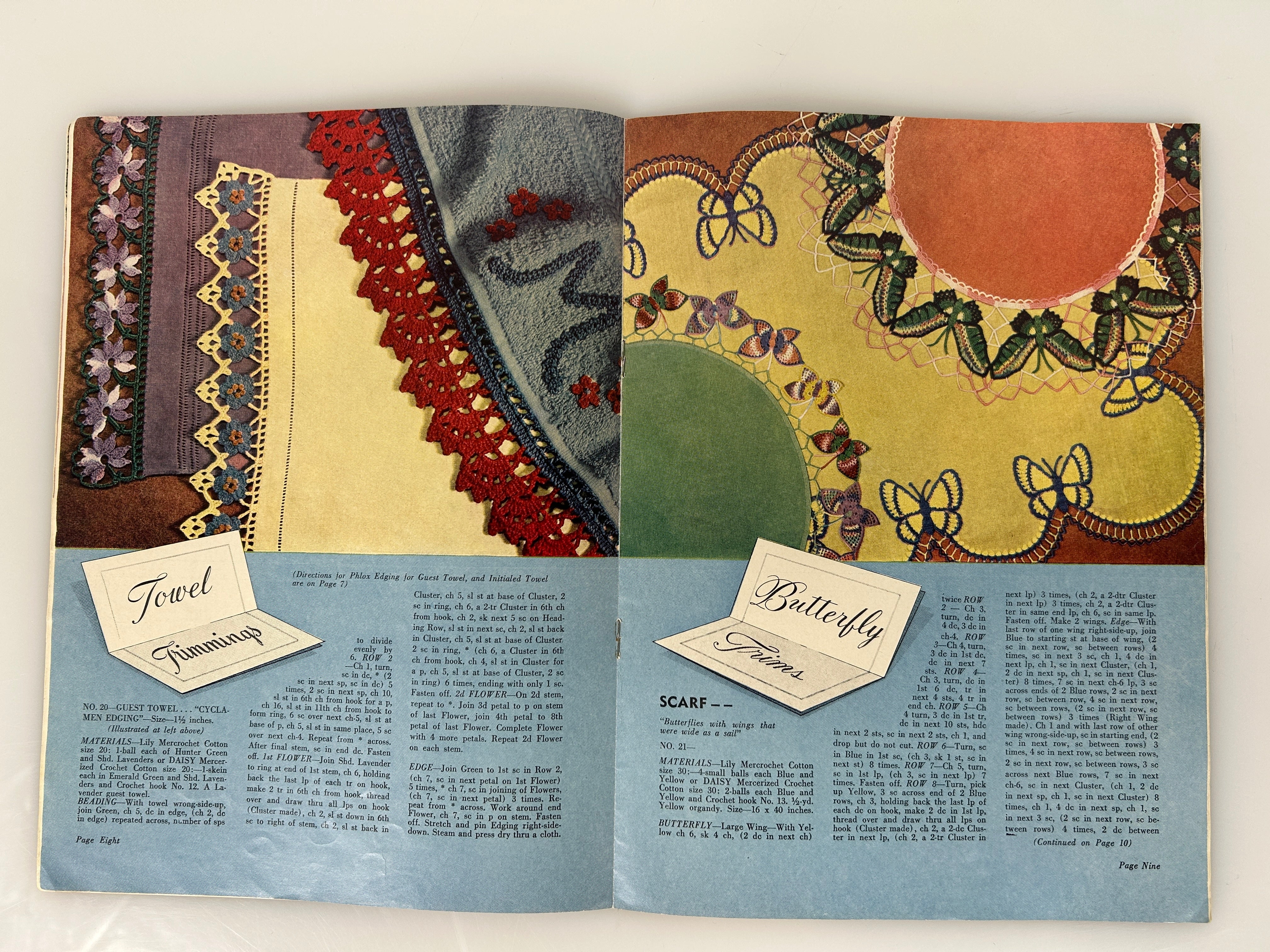 Lot of 2 Antique Crochet Edging Books: Clark's No 254 & Lily No 58